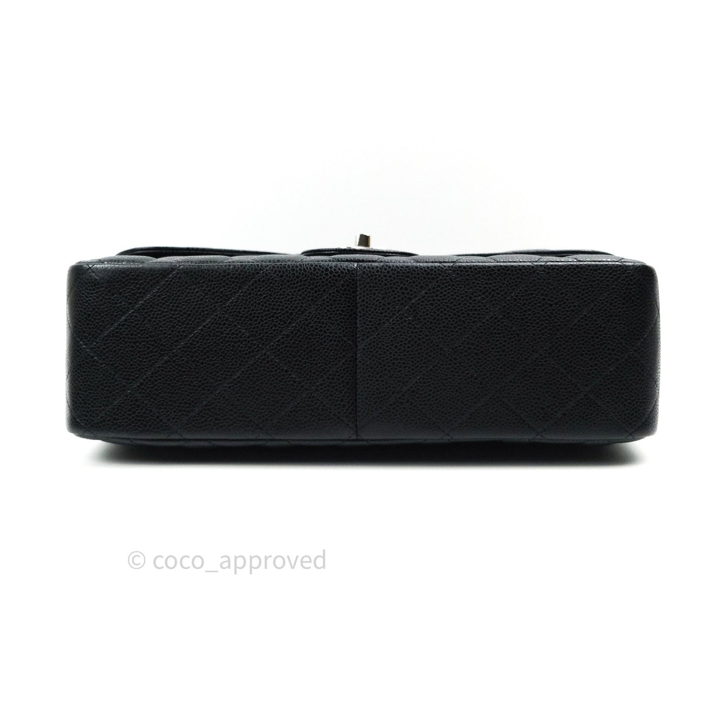 Chanel Classic Jumbo Double Flap Black Quilted Caviar Silver Hardware⁣⁣