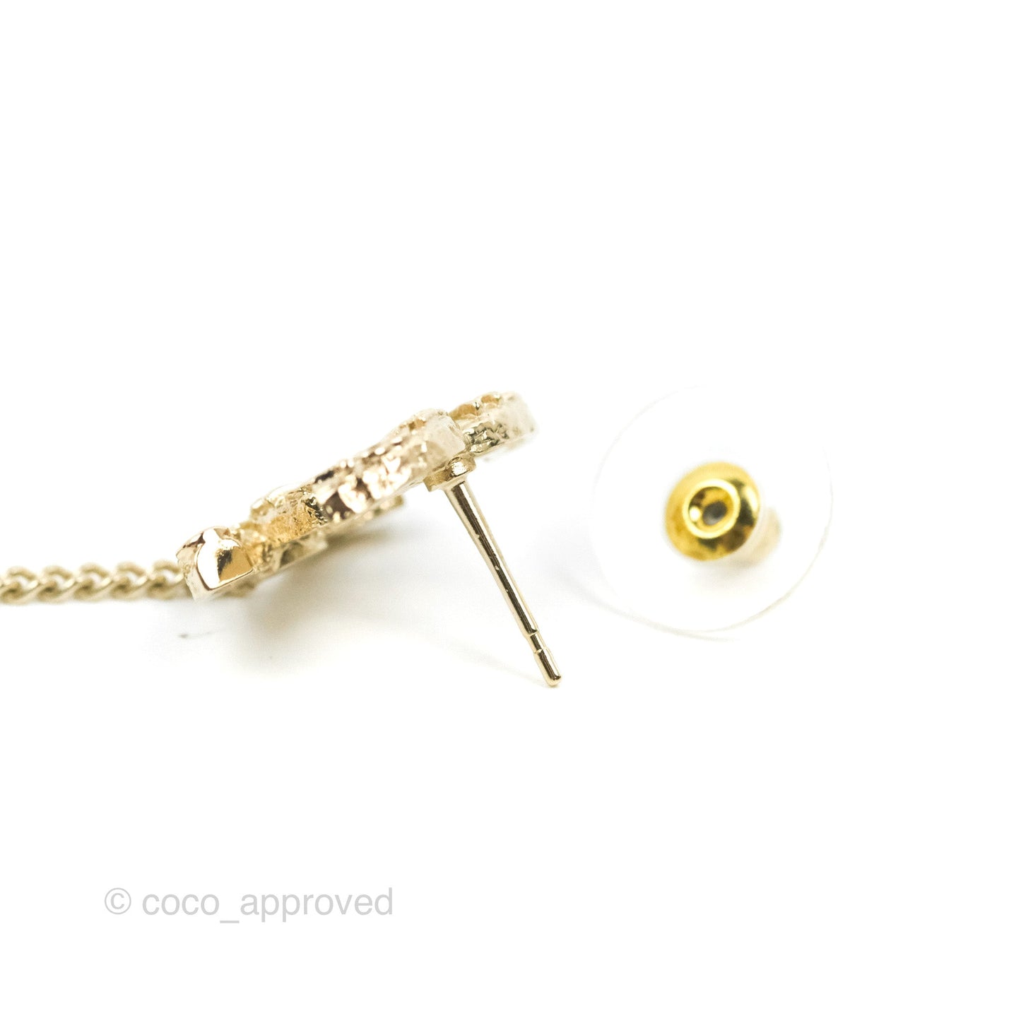 Chanel CC Crystal Earring with Ear Cuff Gold Tone 21V