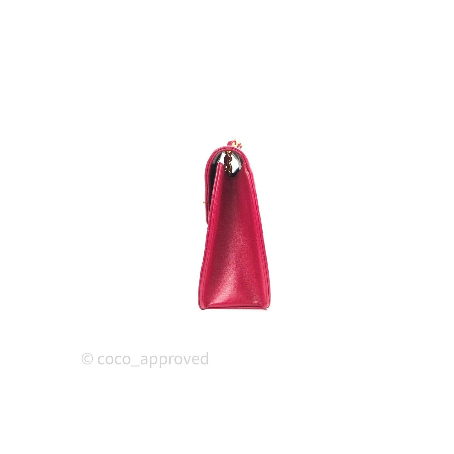 Chanel Vintage Dark Red Pink Lambskin 24K Gold Hardware