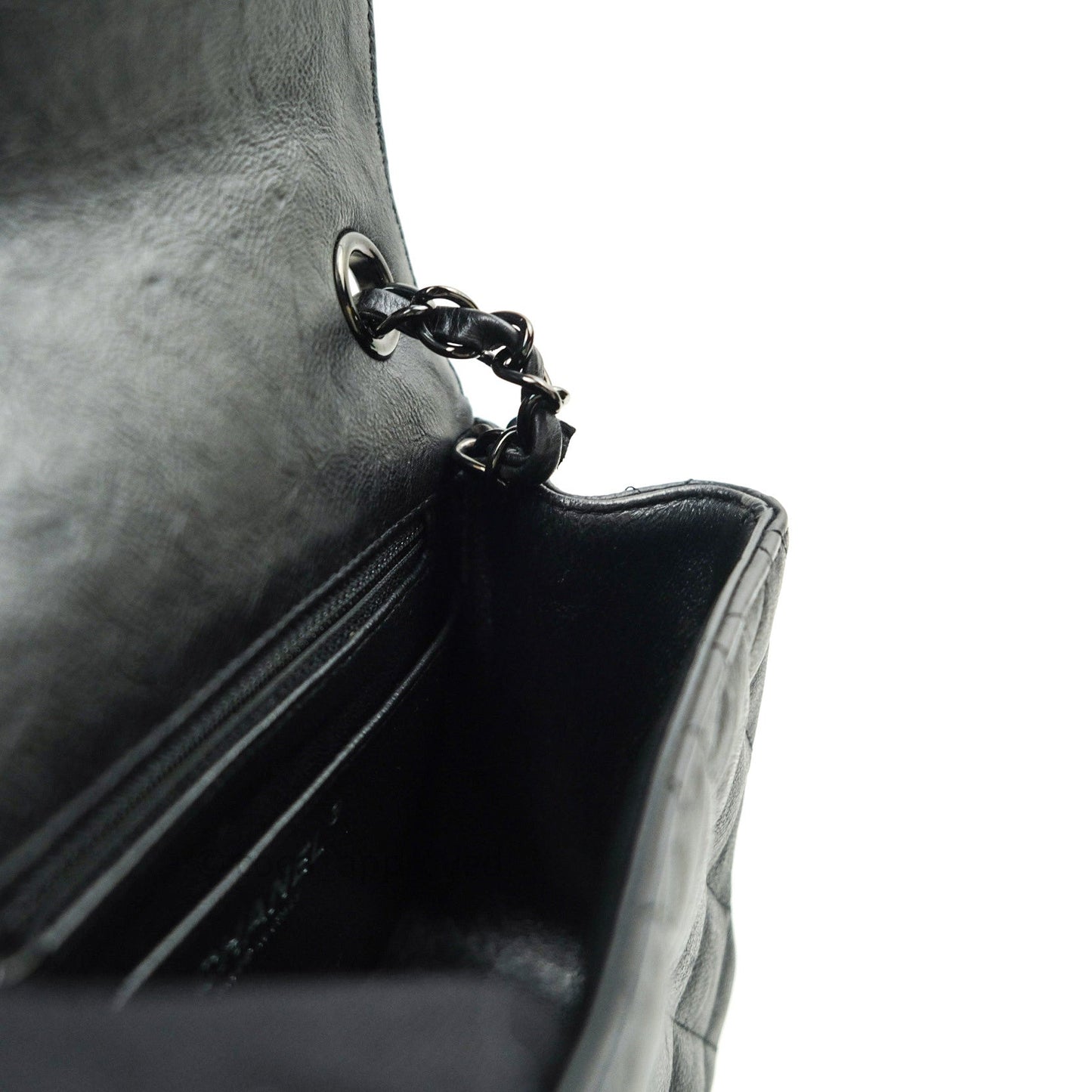 Chanel Quilted Mini Square Flap So Black Crumpled Calfskin