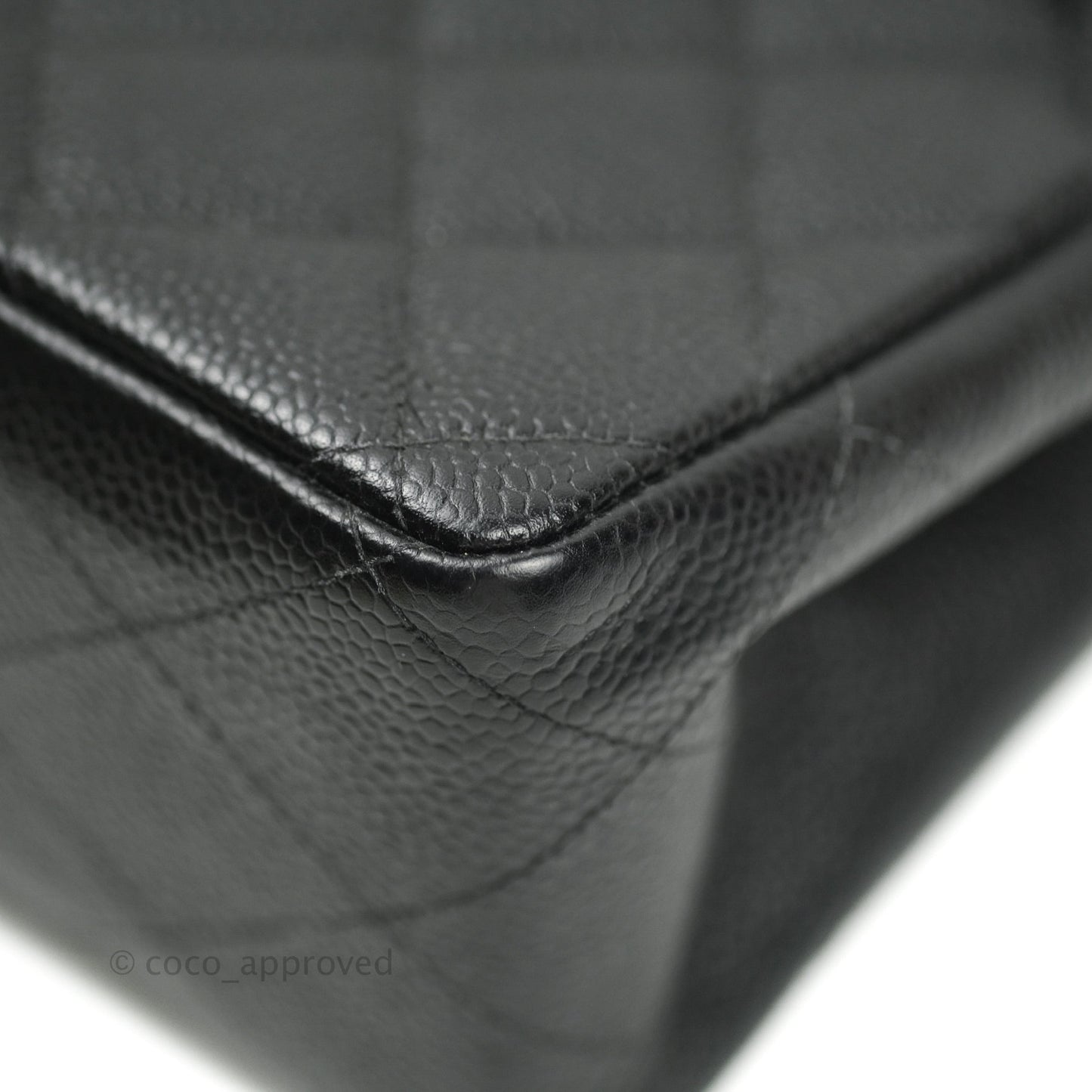 Chanel Classic Vintage Jumbo Single Flap Black Caviar 24K Gold Hardware