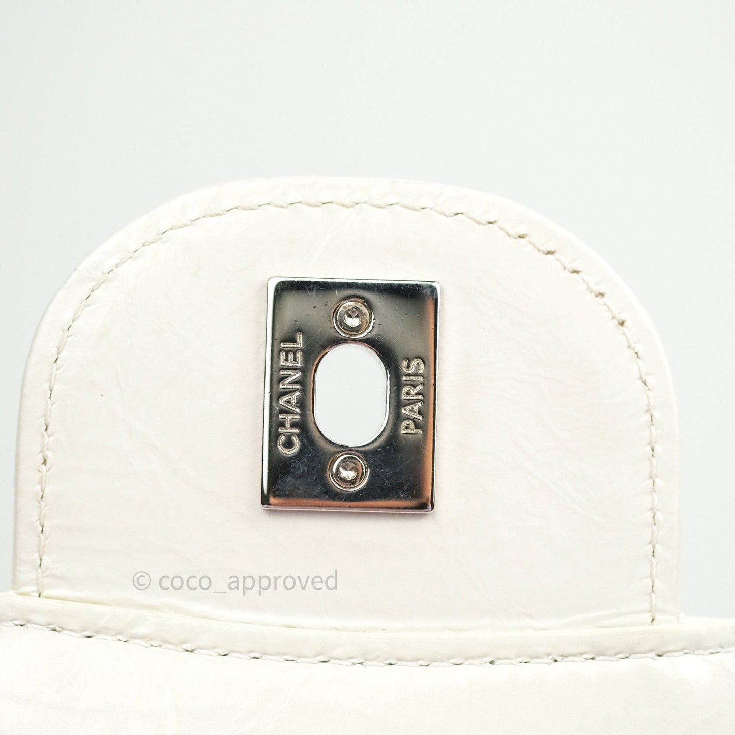 Chanel Crumpled Calfskin PVC Quilted Backpack White