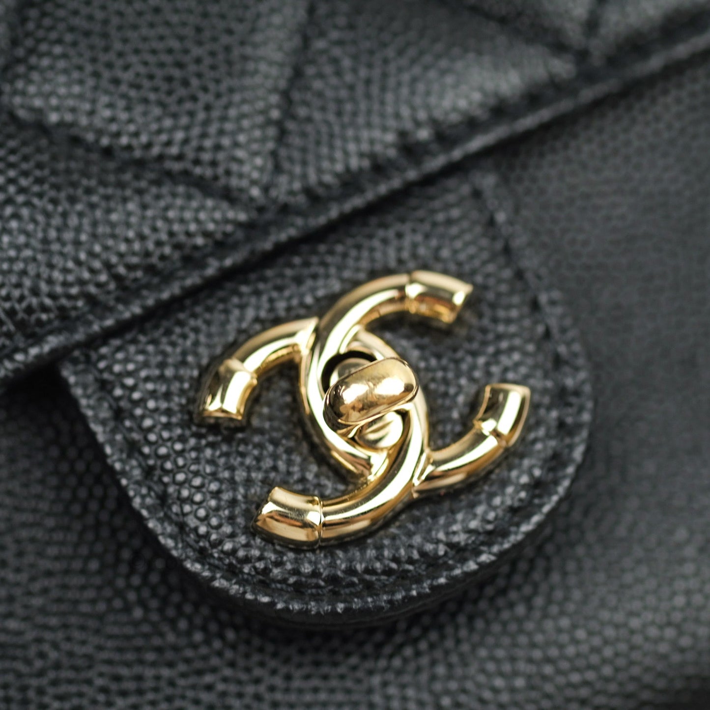 Chanel Quilted Small CC Day Backpack Black Caviar Light Gold Hardware