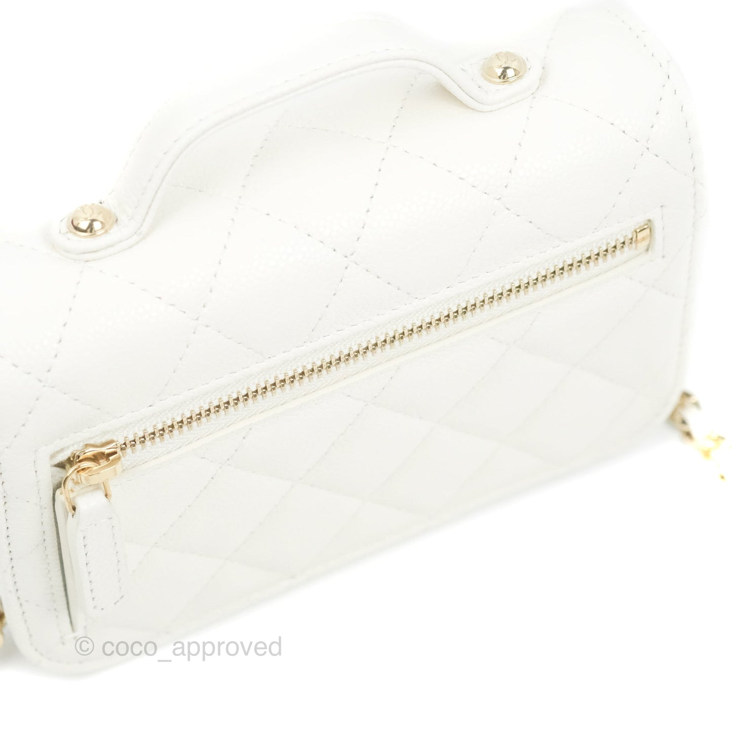 Chanel Business Affinity Clutch With Chain White Caviar Gold Hardware