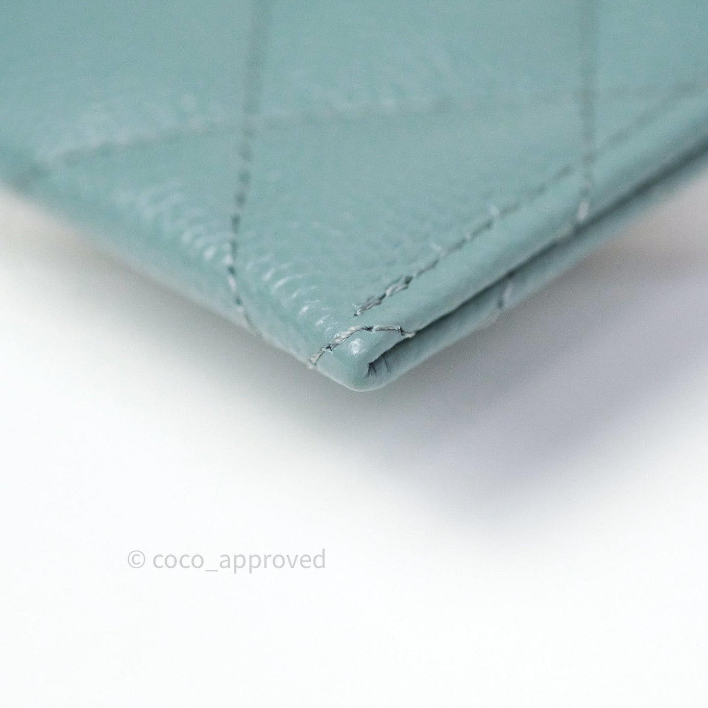 Chanel Quilted Classic Blue Caviar Silver Hardware Flat Card Holder