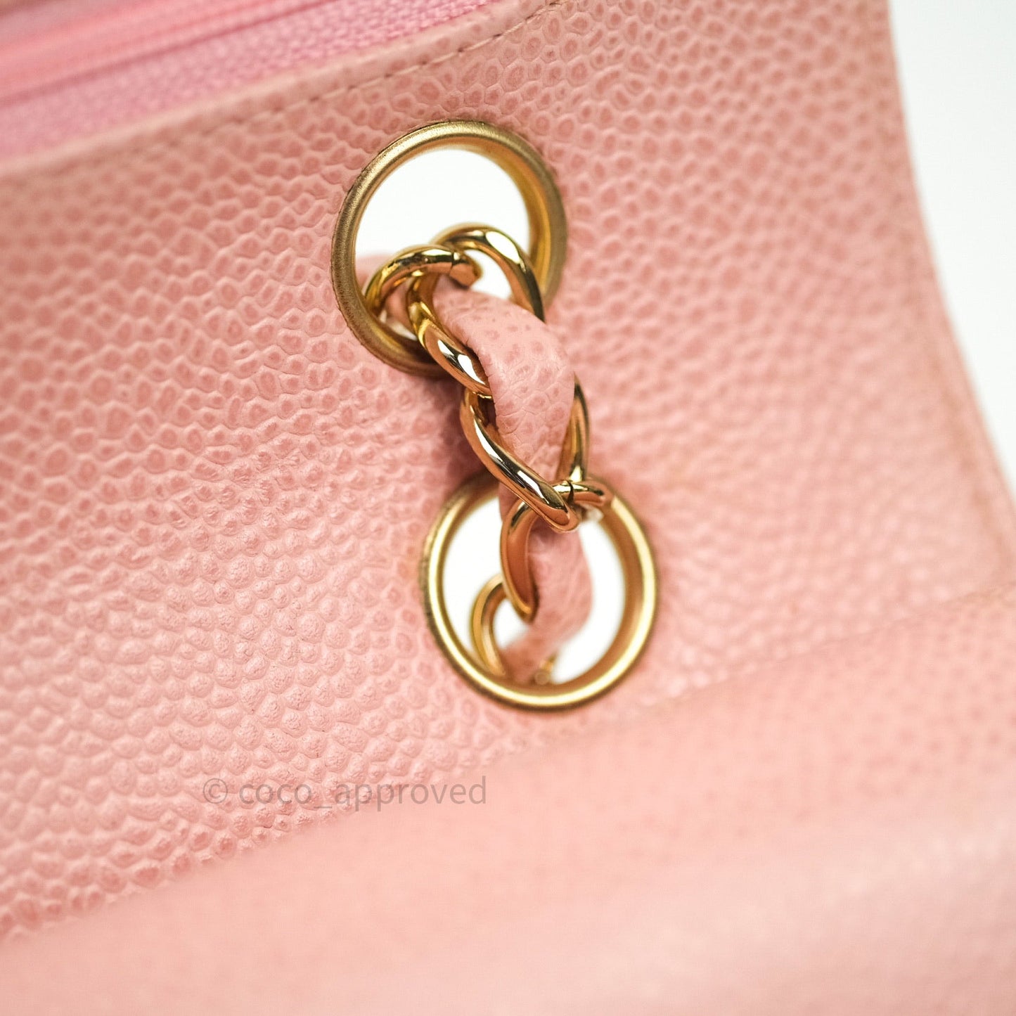 Chanel Classic M/L Medium Double Flap Bag Pink Caviar 24K Gold Hardware