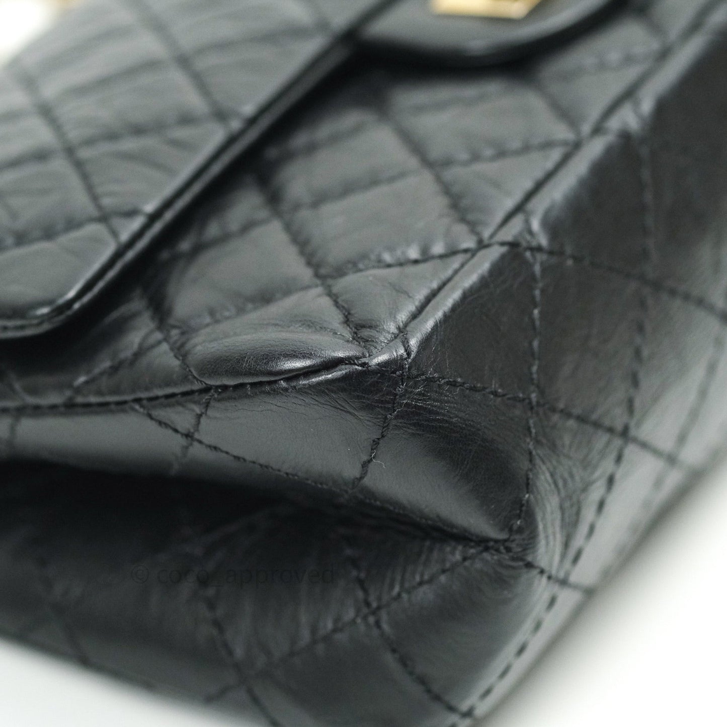 Chanel 2.55 Reissue Aged Calfskin 225 Flap Black Gold Hardware