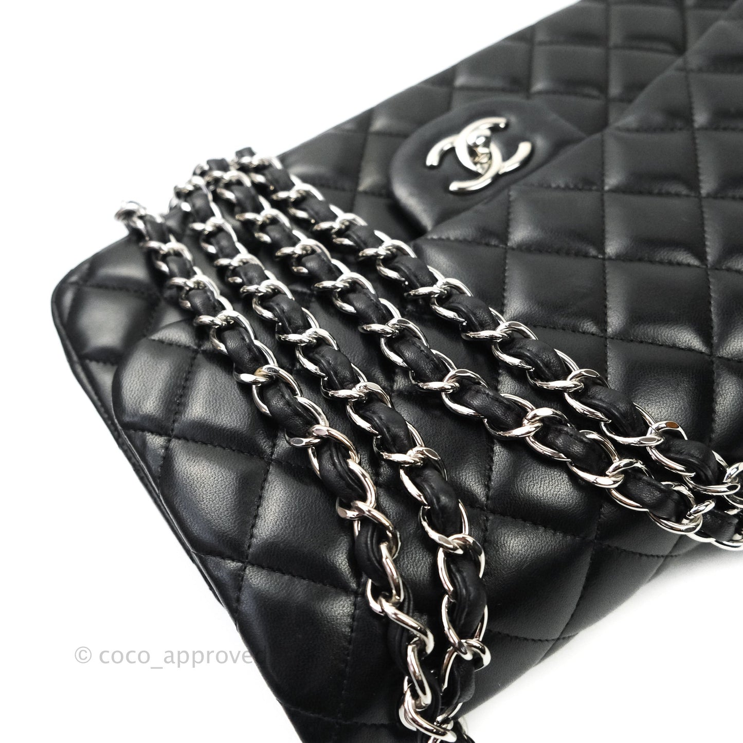 Chanel Jumbo Double Flap Black Lambskin Silver Hardware⁣⁣