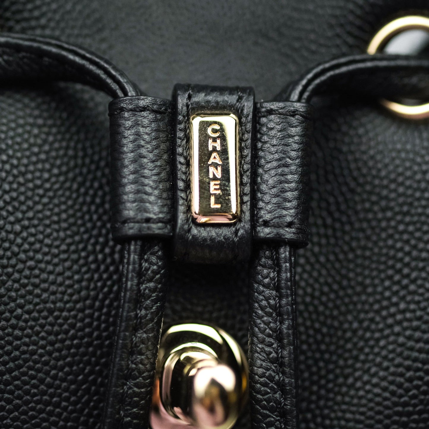 Chanel Quilted Business Affinity Backpack Black Caviar Light Gold Hardware