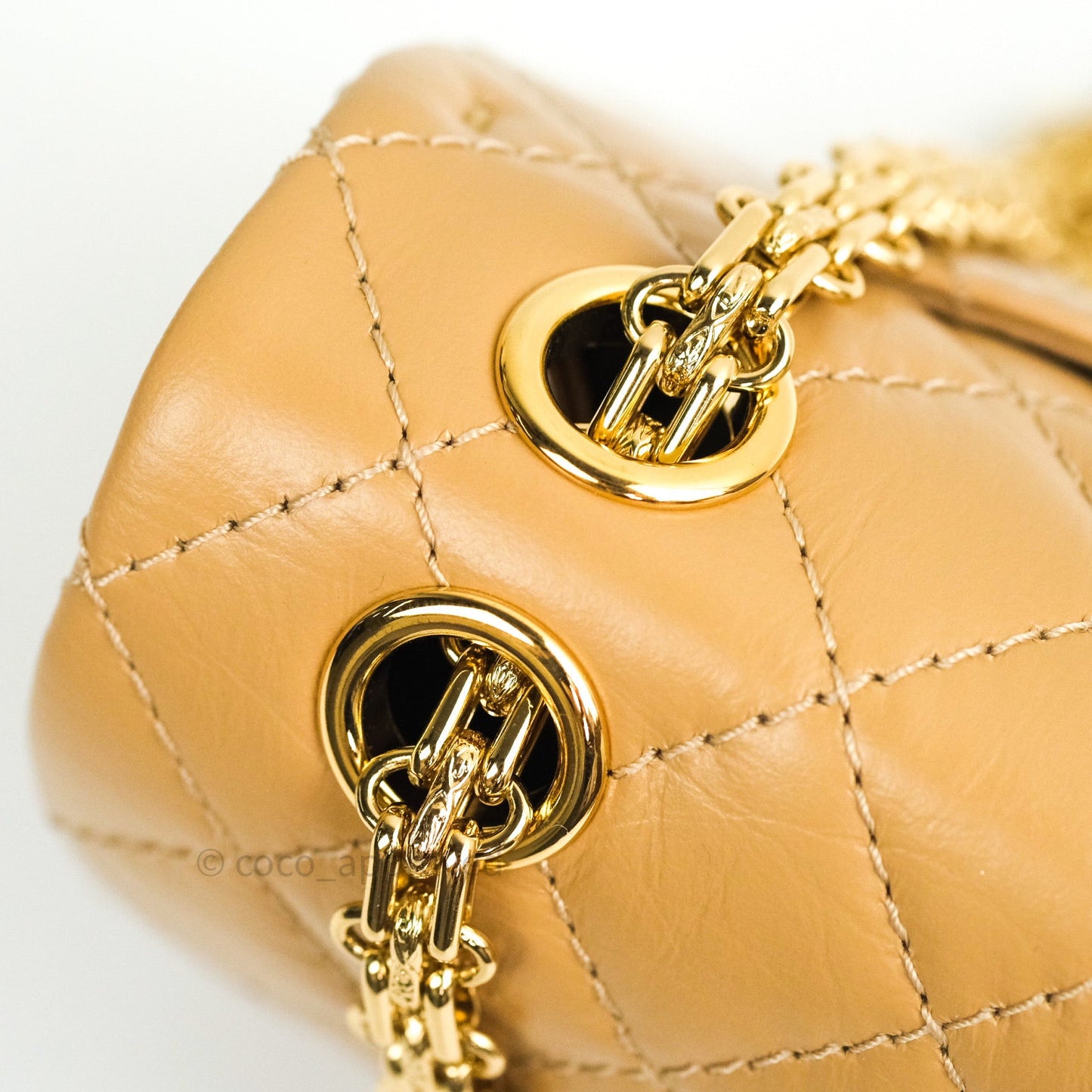 Chanel Mini Reissue 224 Beige Aged Calfskin Gold Hardware