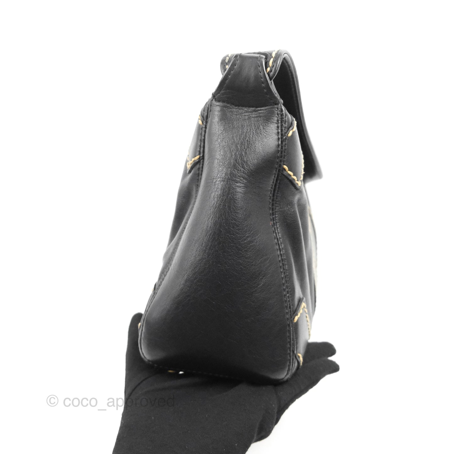 Chanel Vintage CC Shoulder Bag Black Calfskin