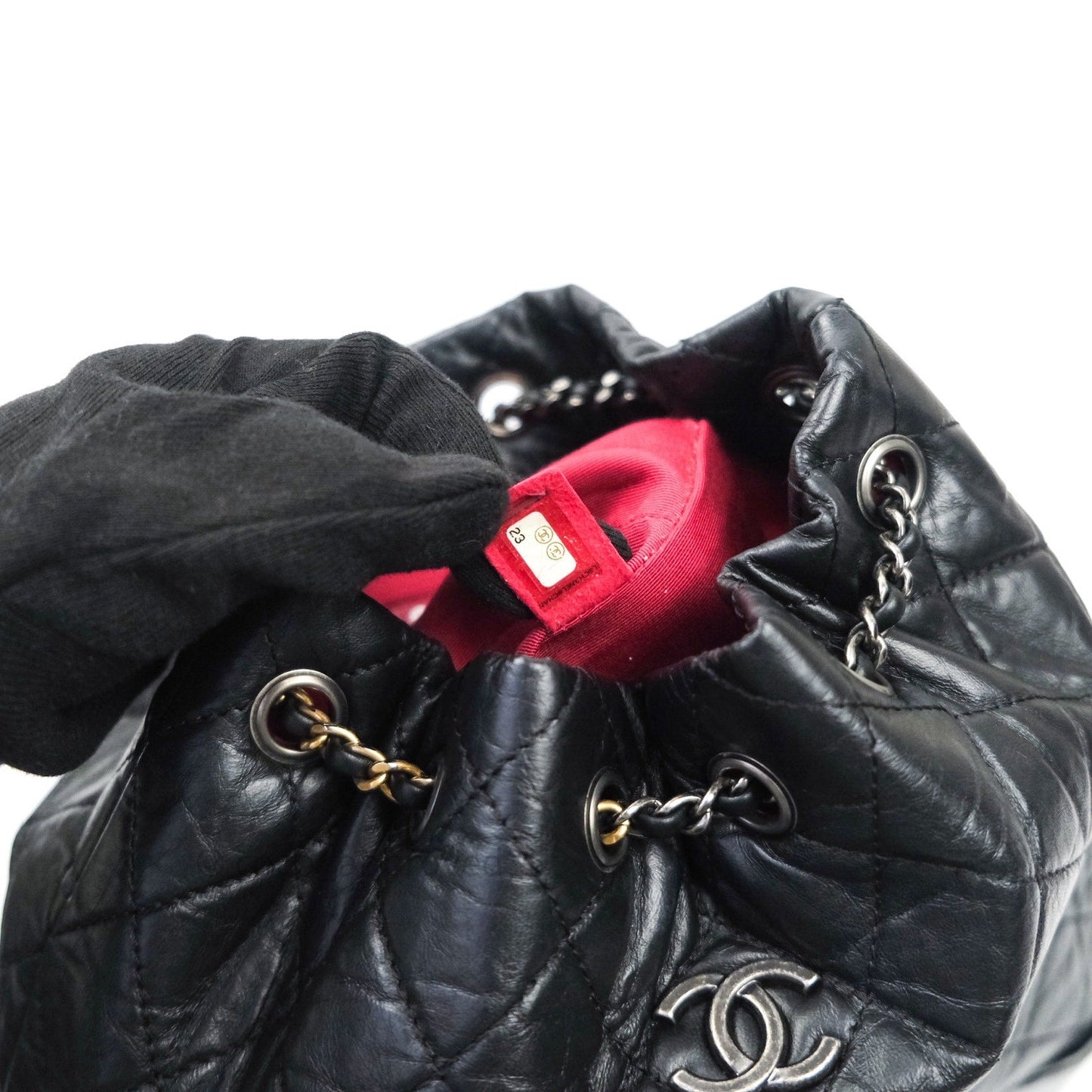 Chanel Gabrielle Backpack Black Aged Calfskin Medium Black