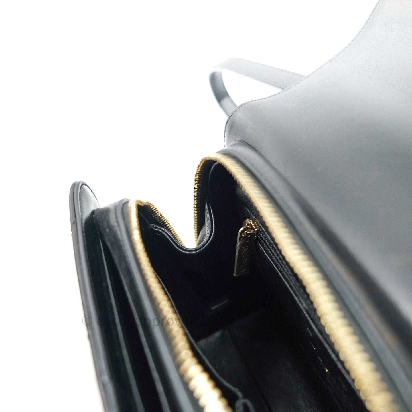 Chanel Chevron Calfskin Medium Medal Flap Black