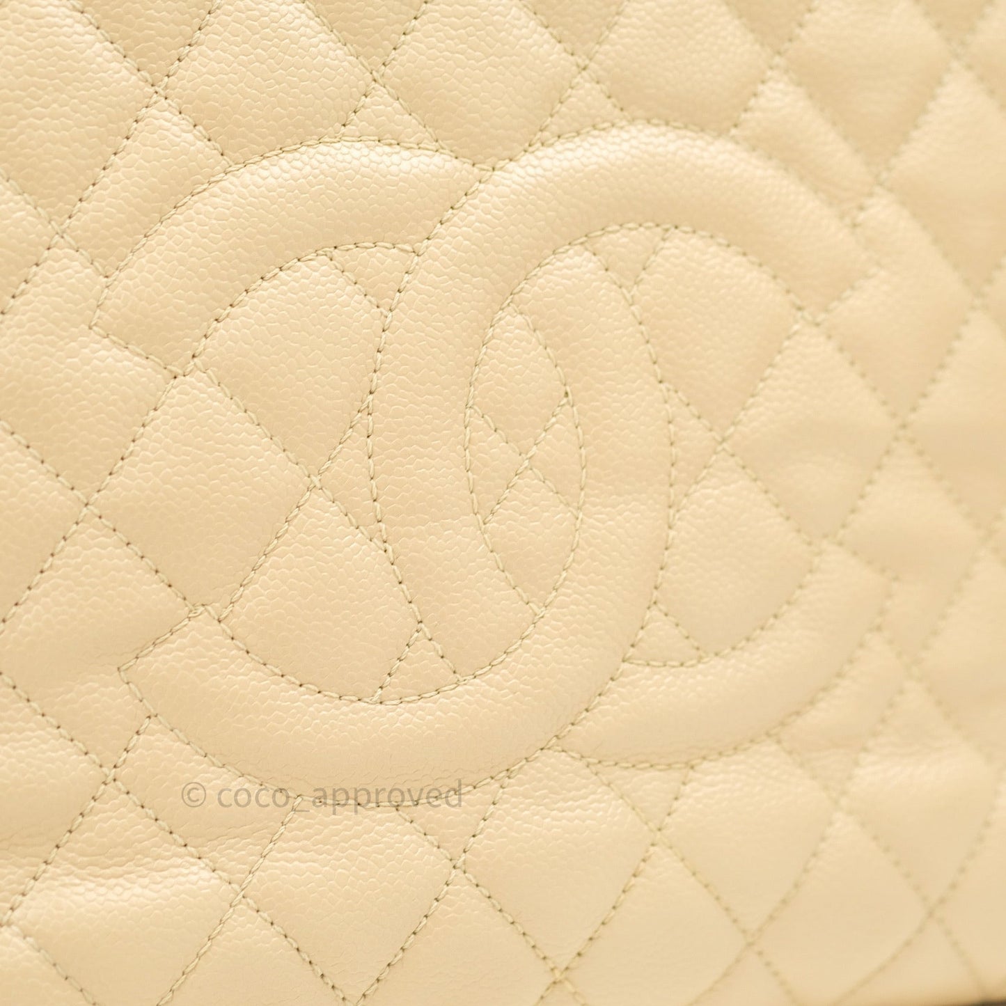 Chanel GST Beige Caviar Silver Hardware