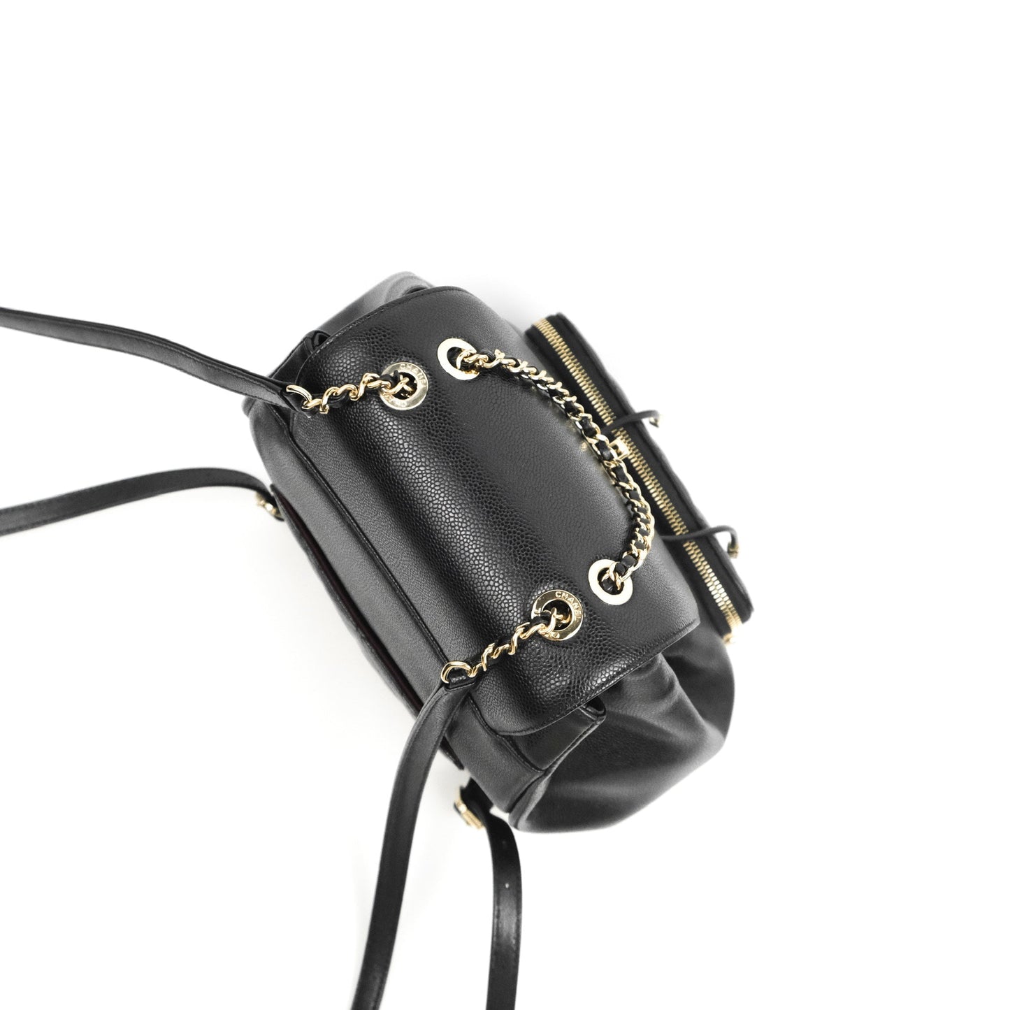 Chanel Quilted Business Affinity Backpack Black Caviar Gold Hardware