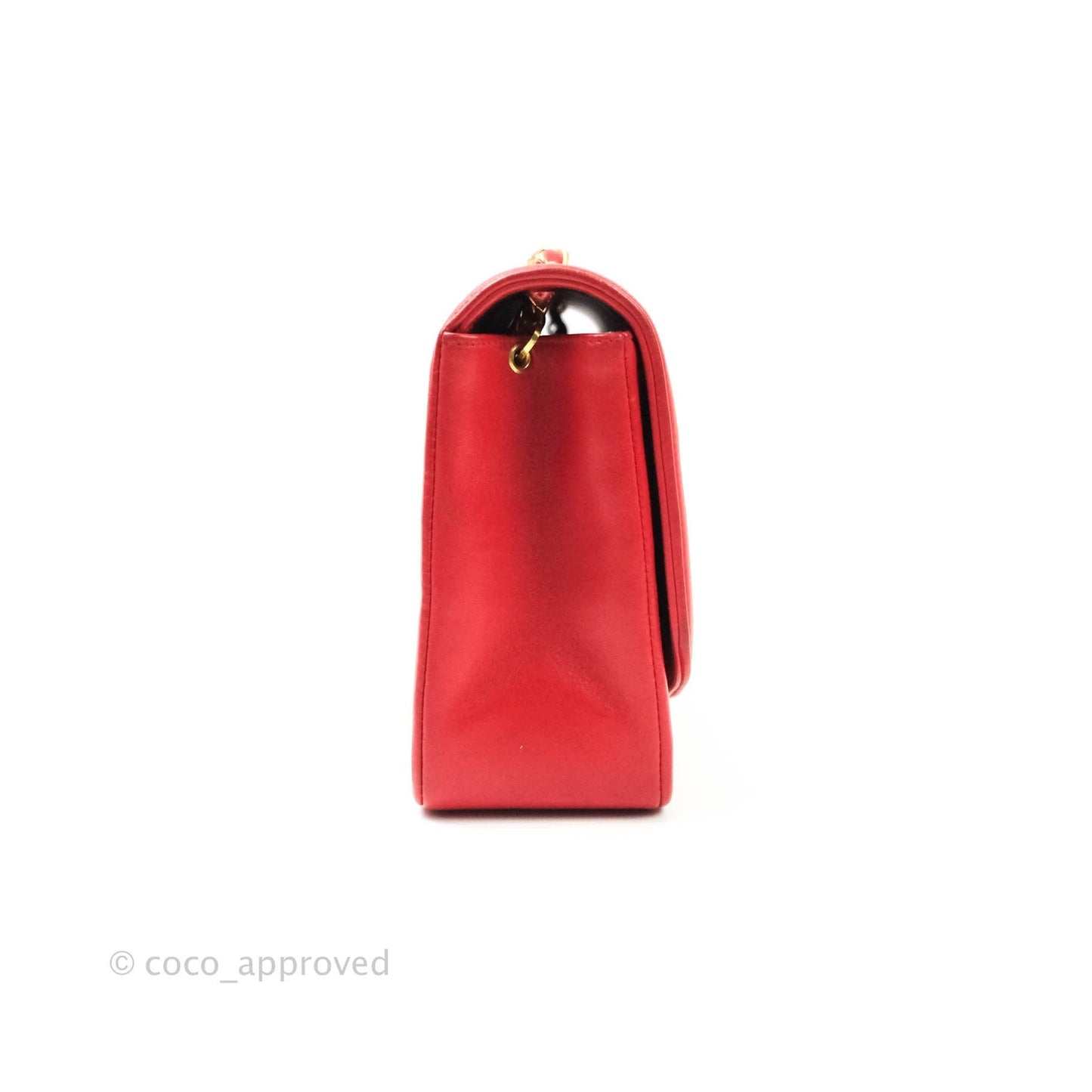 Chanel Red Quilted Lambskin Medium Vintage Classic Diana Flap Bag