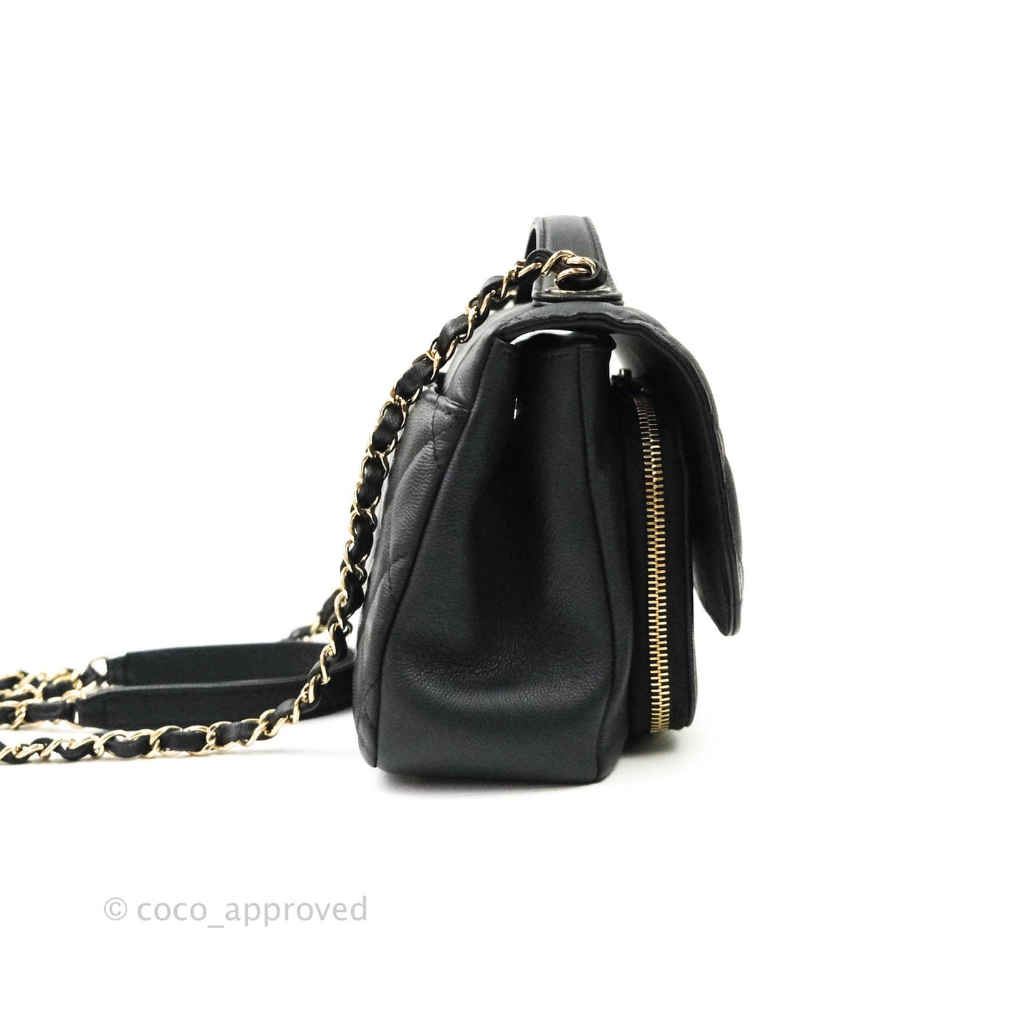 Chanel Quilted Medium Business Affinity Flap Black Caviar Light Gold Hardware