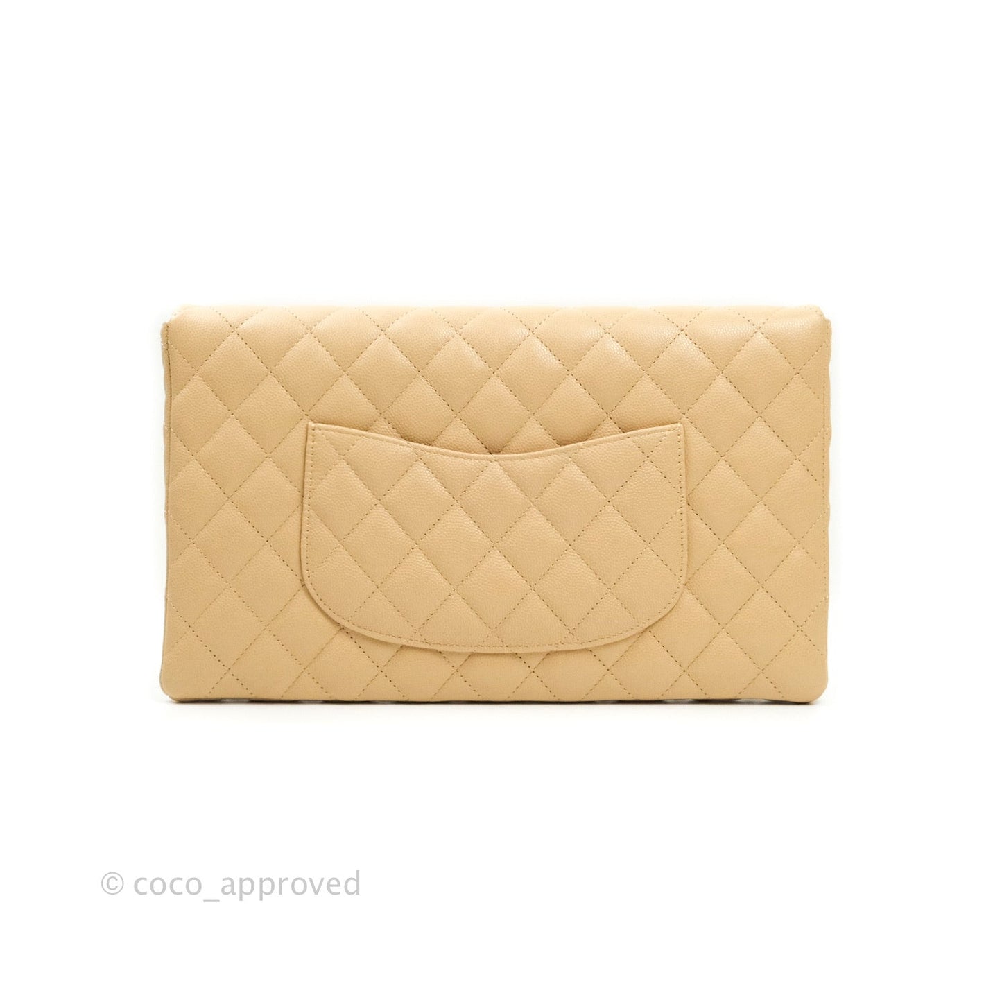 Chanel Timeless Clutch Beige Caviar Gold Hardware