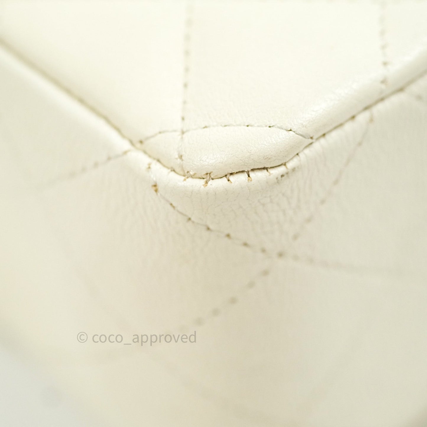 Chanel Quilted Mini Rectangular Flap Ivory Grained Calfskin Black Hardware