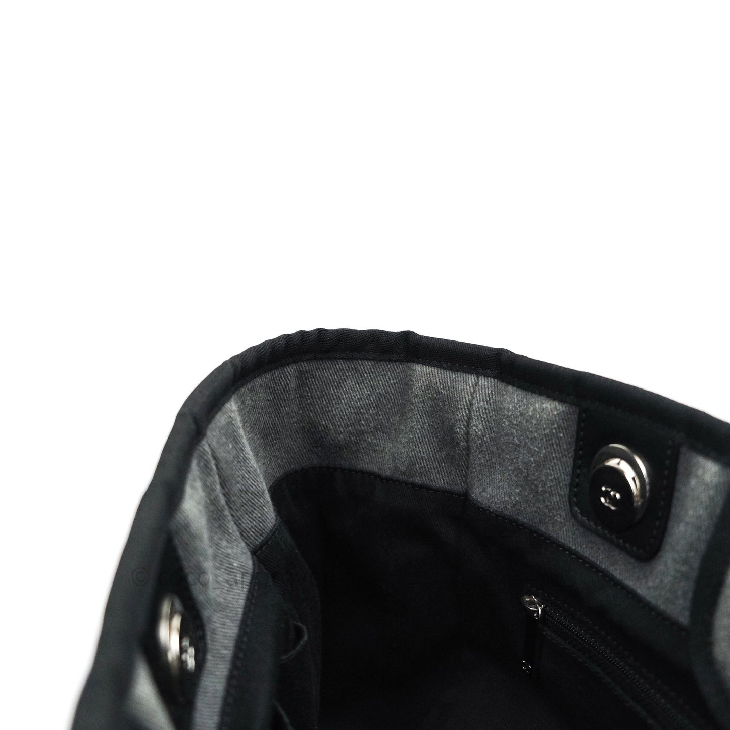 Chanel Denim Deauville Grey/Black With Black Sequins Logo
