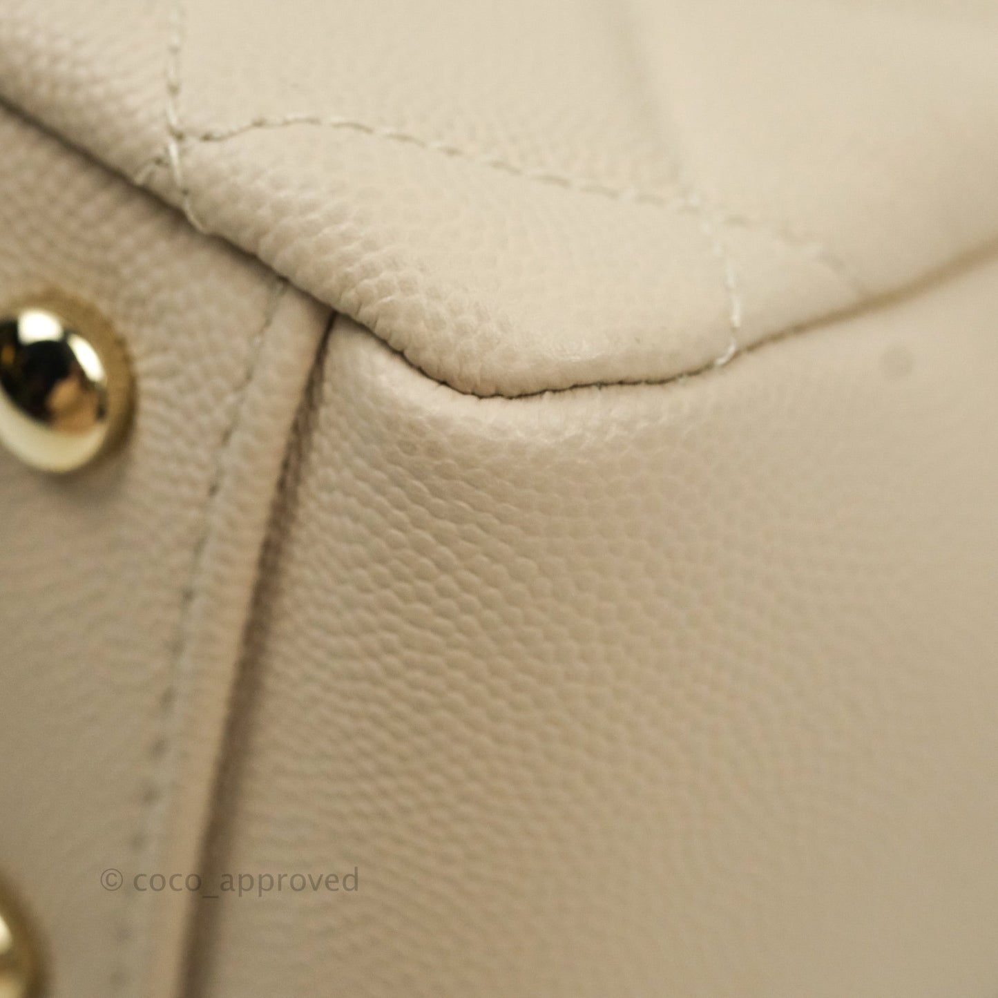 Chanel Quilted Medium Business Affinity Flap Beige Caviar Gold Hardware