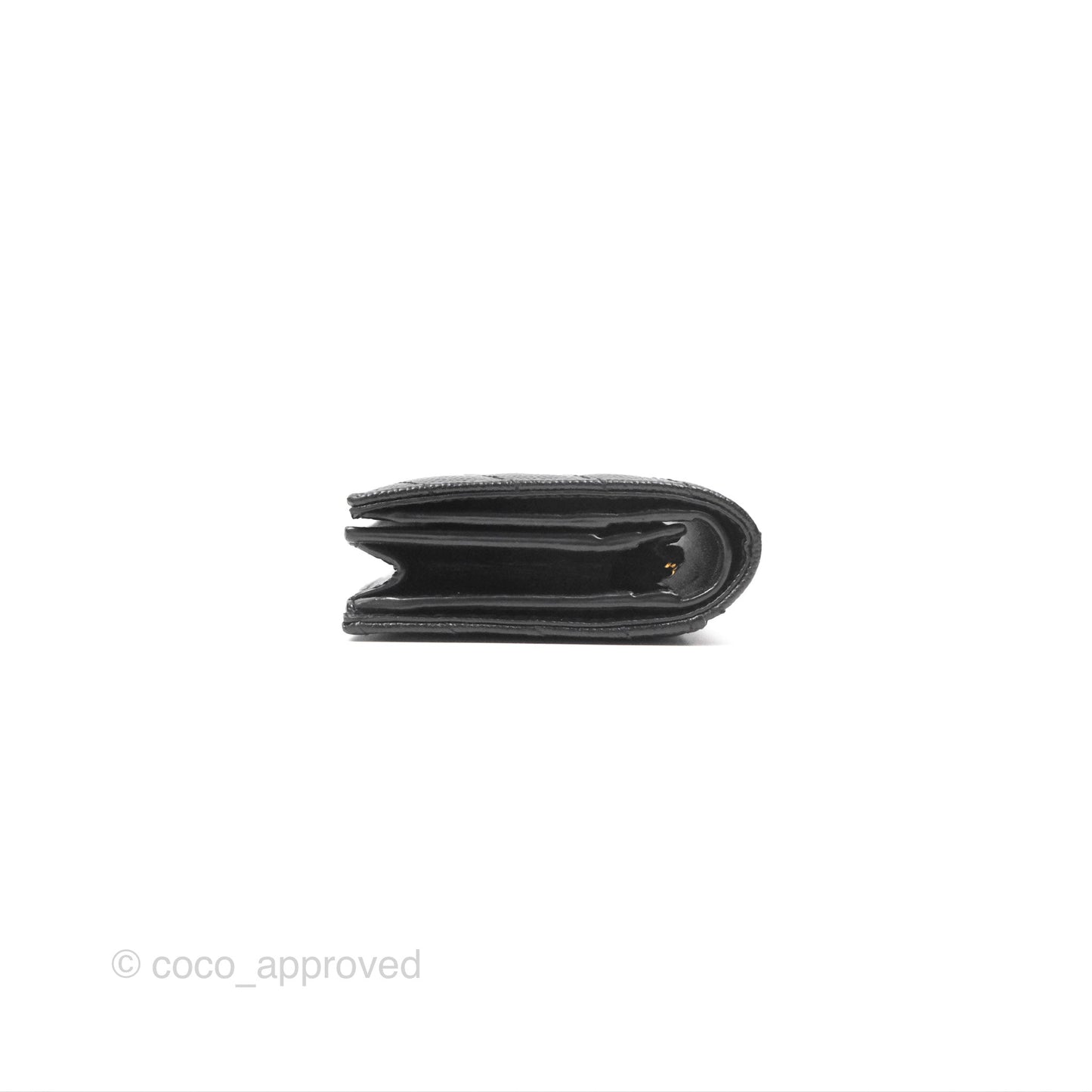 Saint Laurent Cassandre Matelasse Flap Card Case Black Grain De Poudre Leather