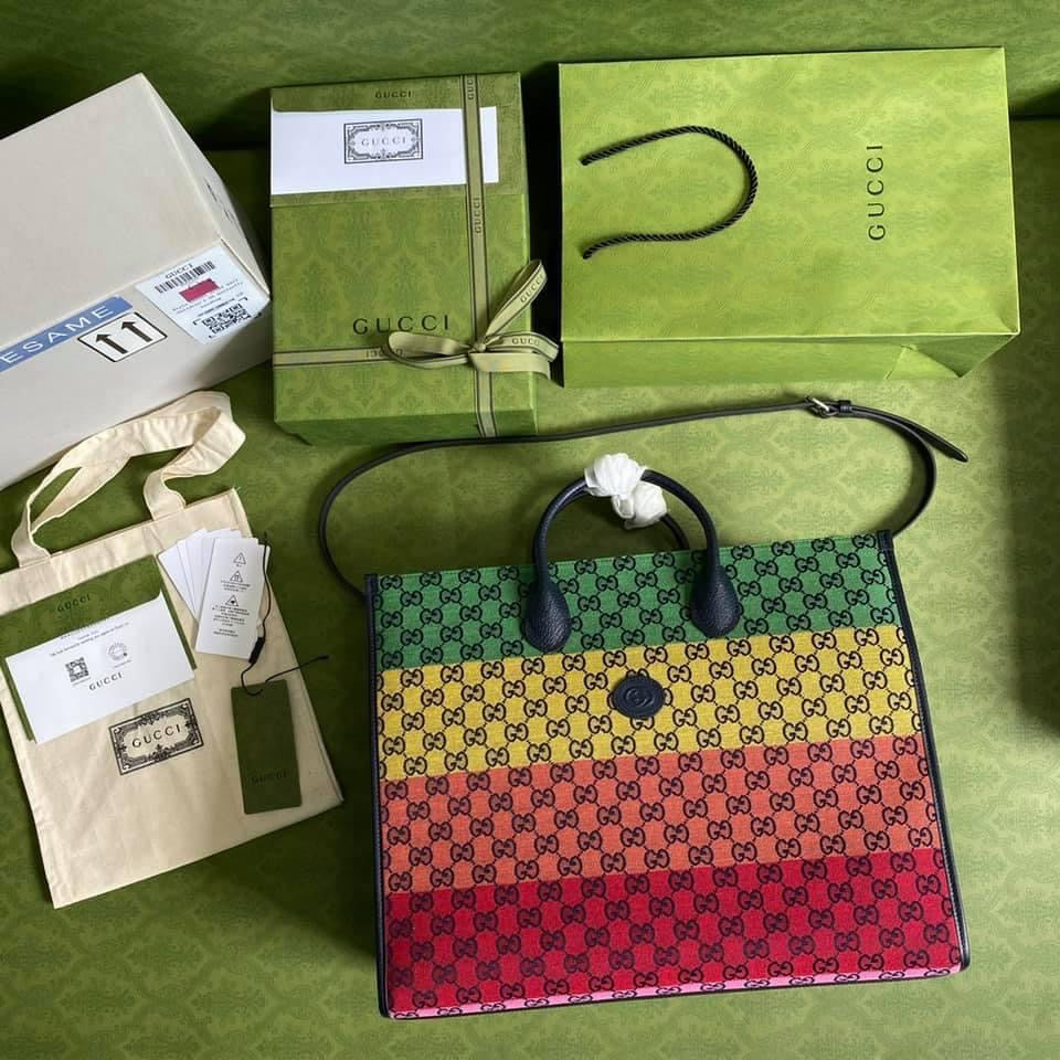 Luxury Gucci Multicolor Large Tote Bag