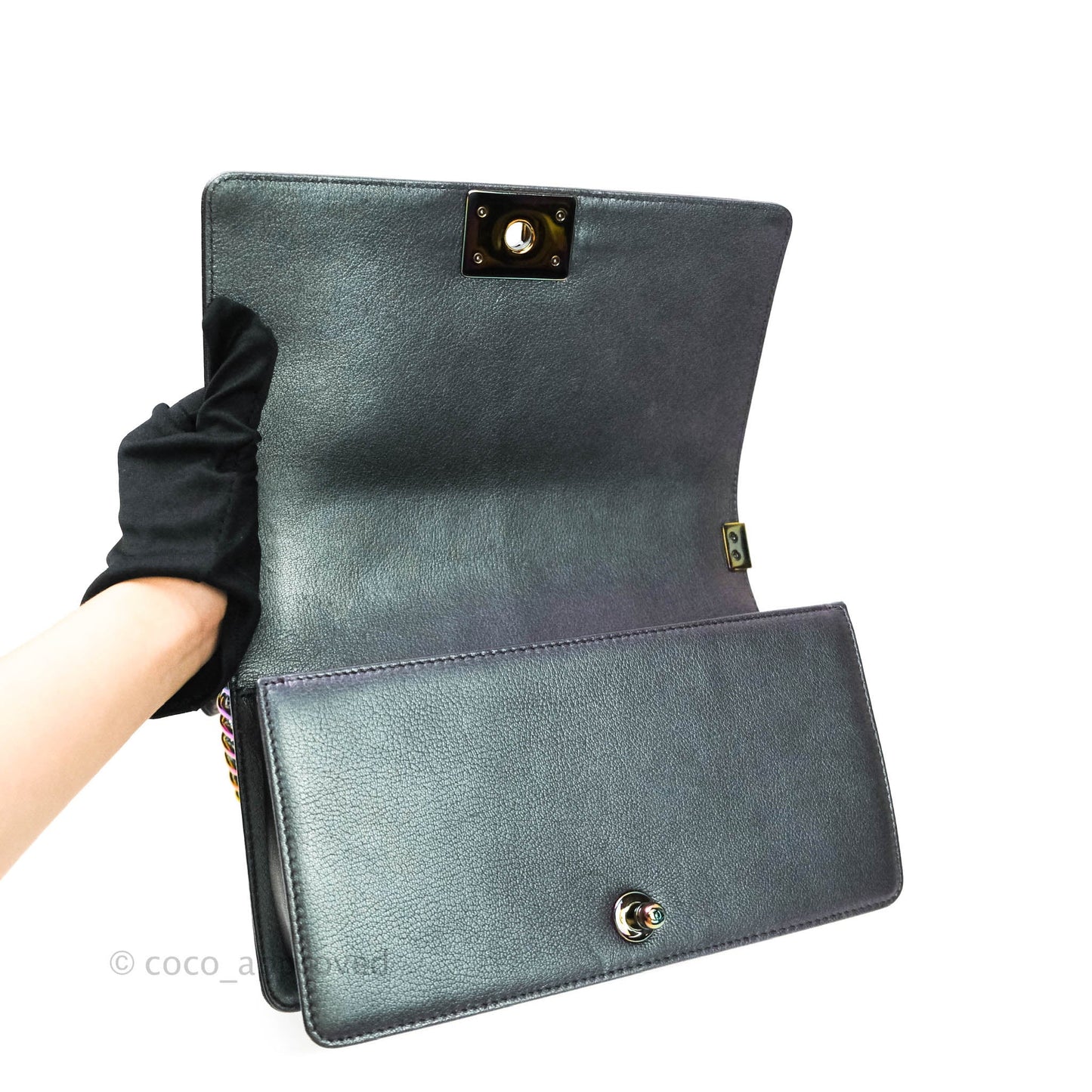 Chanel Purple Mermaid Iridescent Medium Calfskin Boy Bag