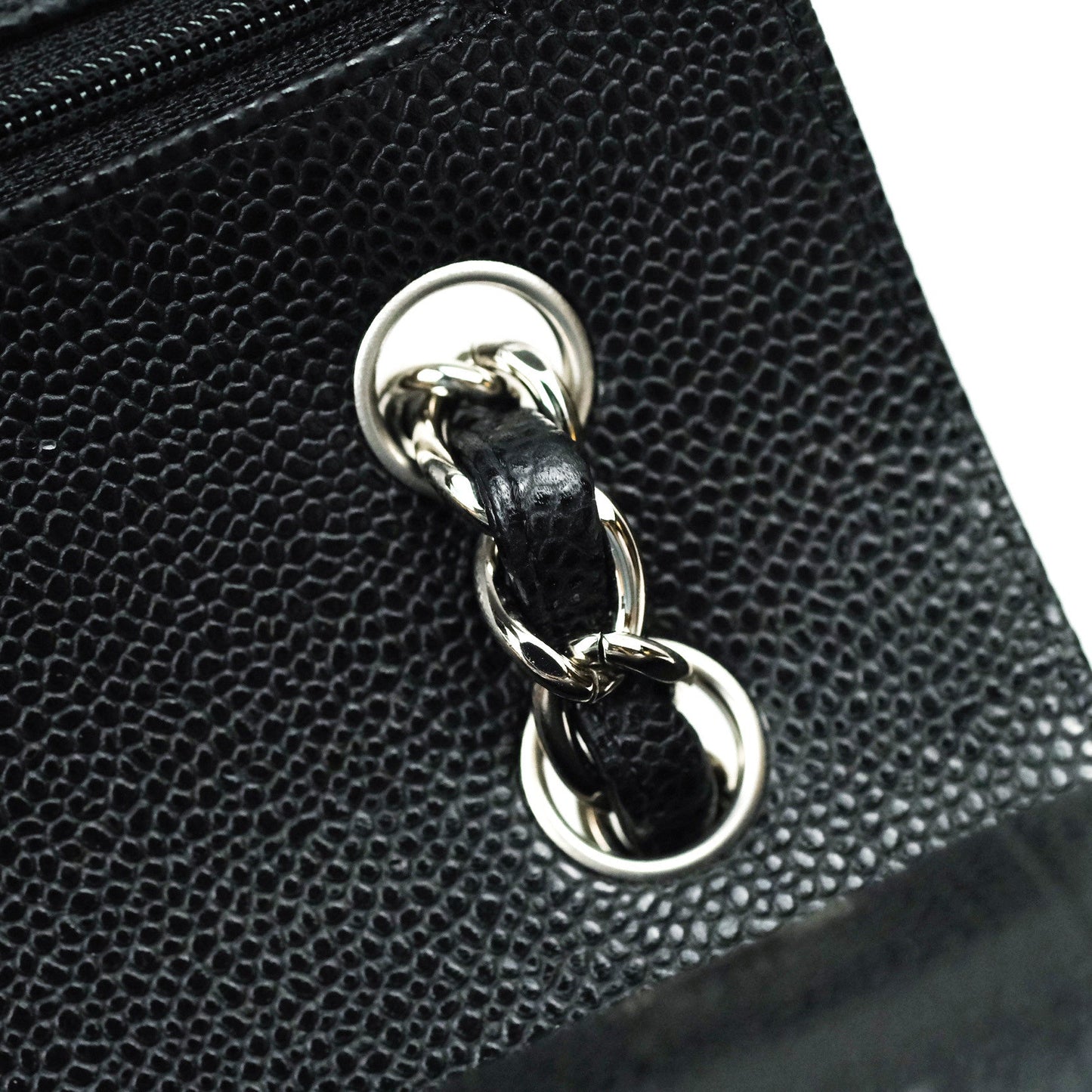 Chanel Classic Jumbo Double Flap Black Quilted Caviar Silver Hardware⁣⁣