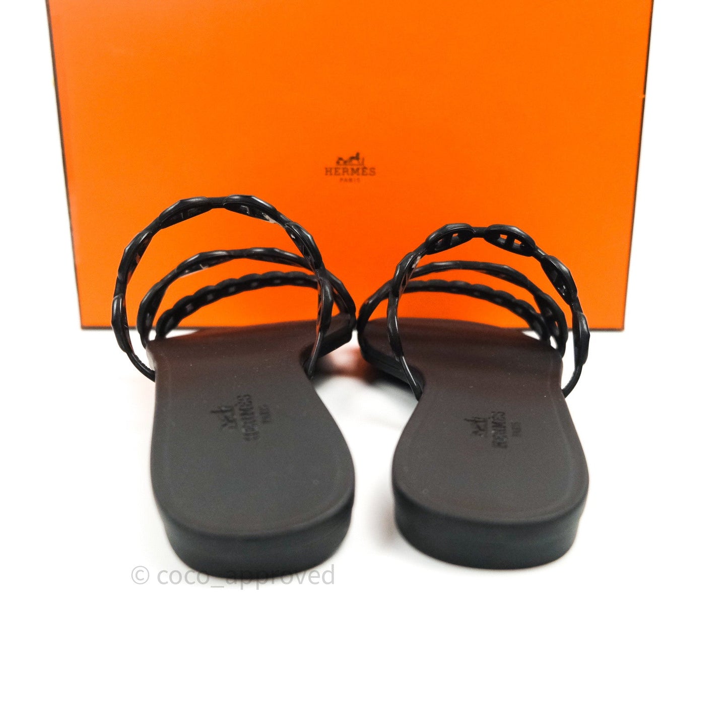 Hermès Rivage Sandals Black Size 36