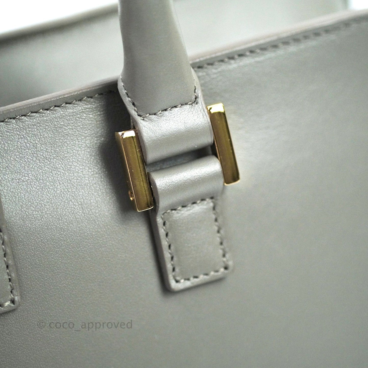 Saint Laurent Calfskin Monogram Cabas Fog