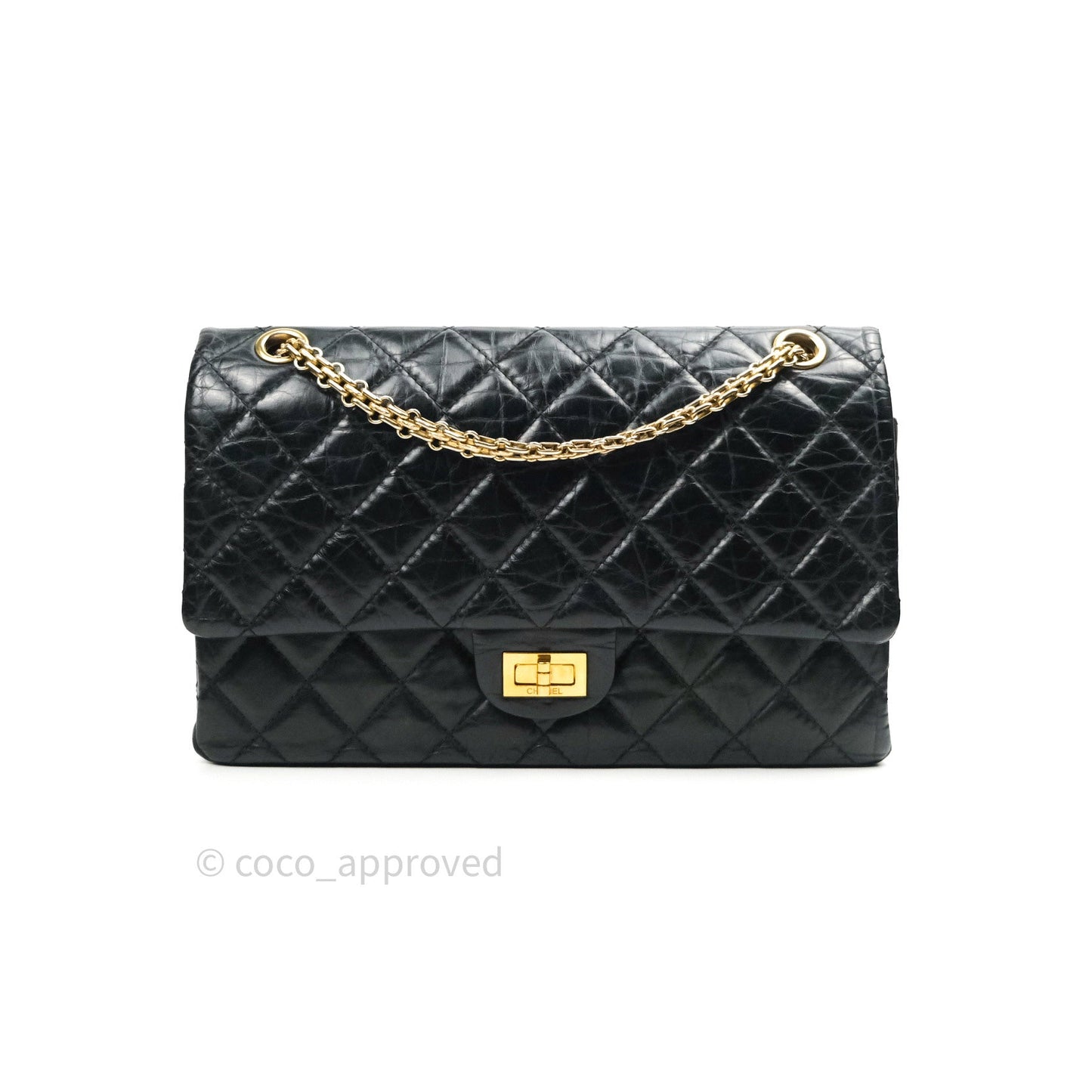 Chanel Reissue Quilted Aged Calfskin Black Gold Hardware 226