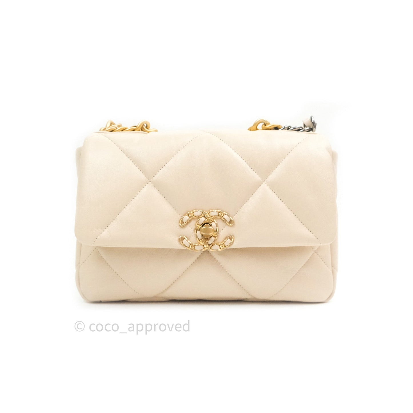 Chanel 19 Small Beige Goatskin Mixed Hardware 20B