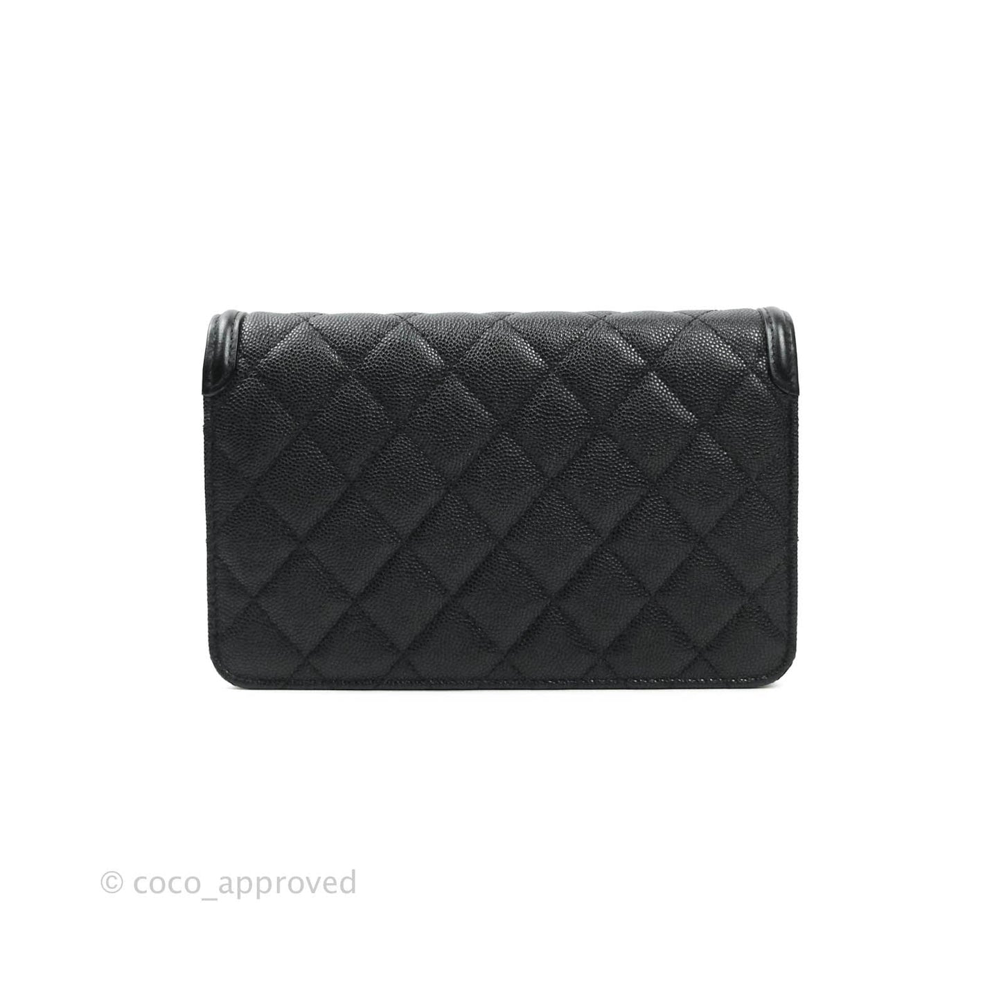 Chanel Filigree Wallet on Chain WOC Black Caviar Gold Hardware