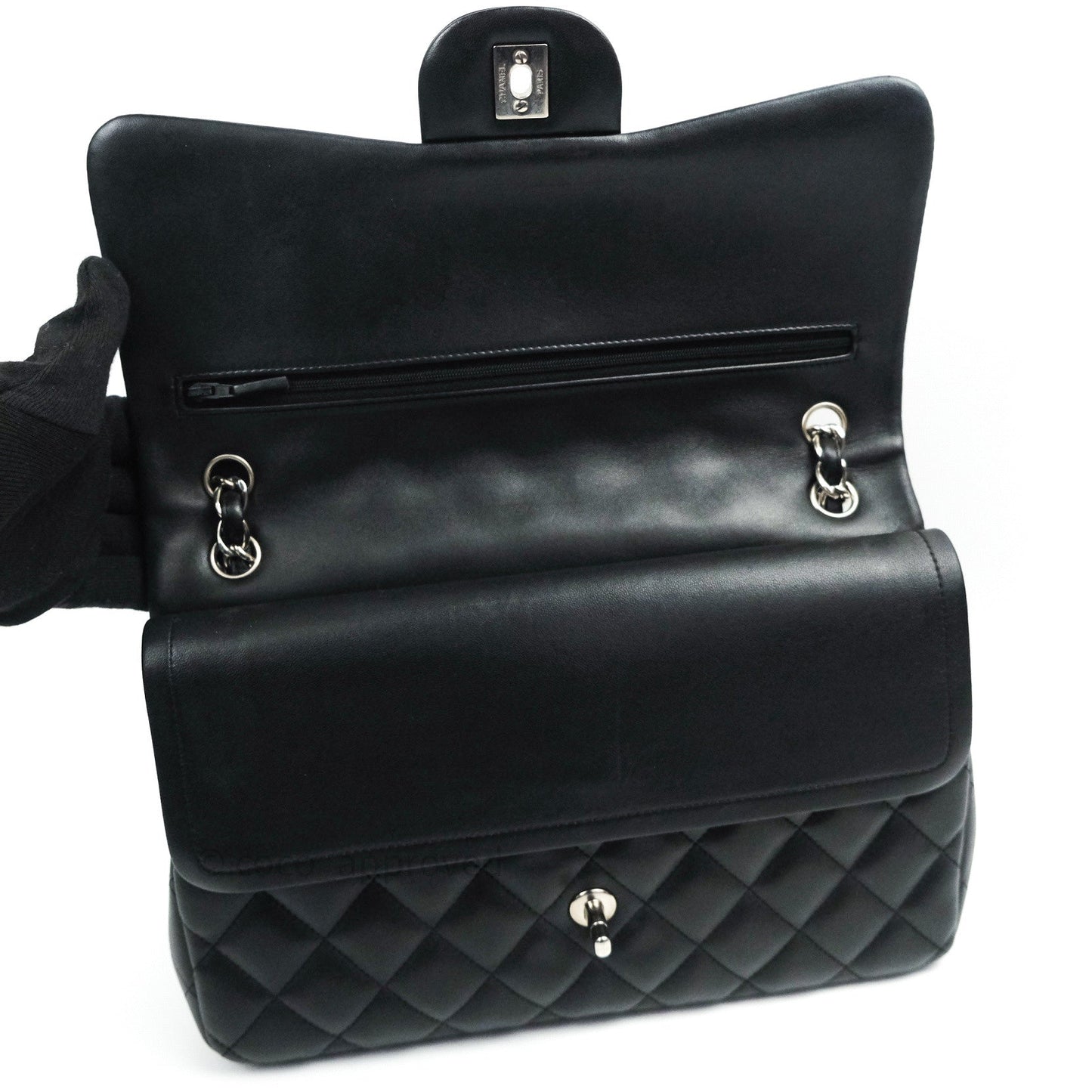 Chanel Jumbo Double Flap Black Lambskin Silver Hardware⁣⁣