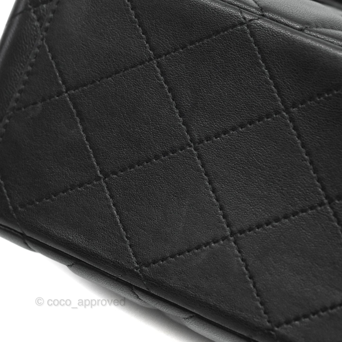 Chanel Quilted Single Flap Maxi Flap Black Lambskin Silver Hardware