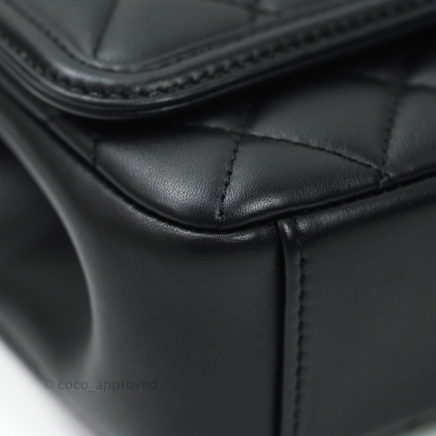 Chanel Quilted Small CC Filigree Flap Black Lambskin So Black Hardware