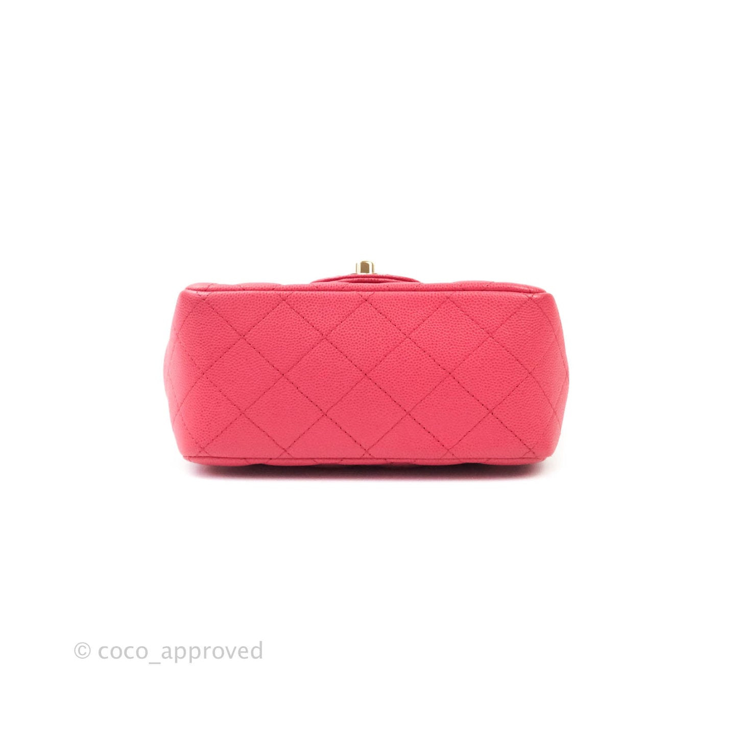 Chanel Quilted Mini Square Iridescent Pink Caviar Gold Hardware 17C