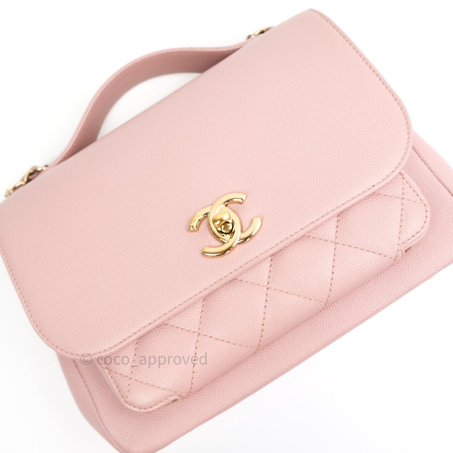 Chanel Quilted Medium Business Affinity Flap Light Pink Light Gold Hardware