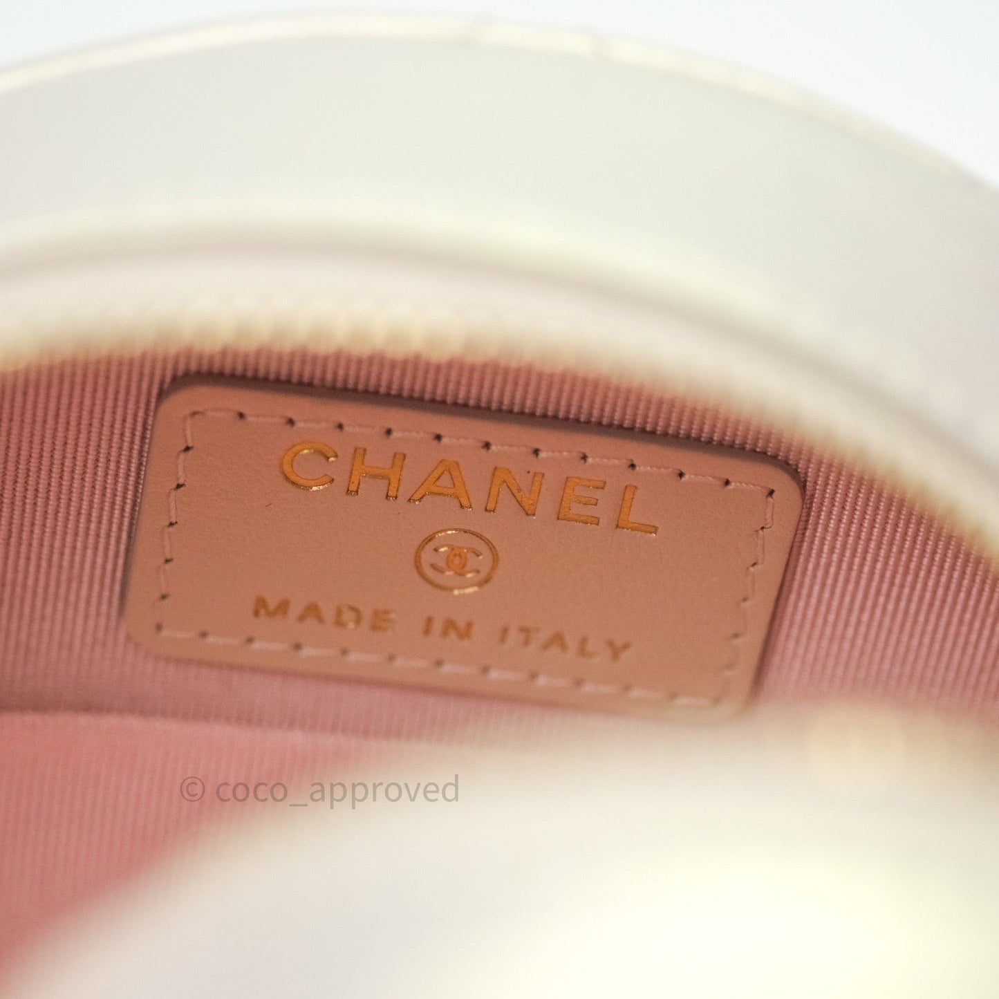 Chanel Round Circle Bag Iridescent Ivory Gold Hardware