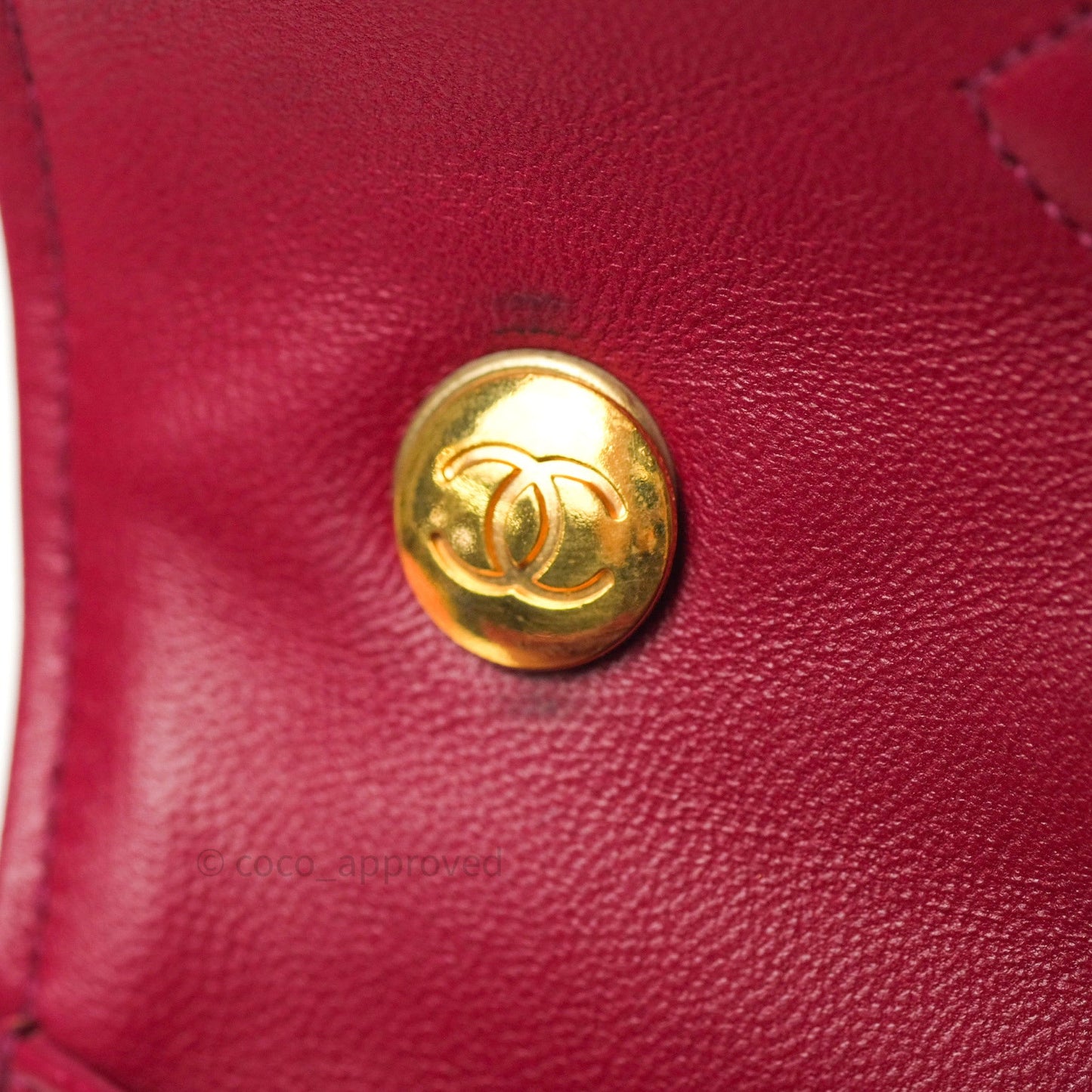 Chanel Vintage Dark Red Pink Lambskin 24K Gold Hardware