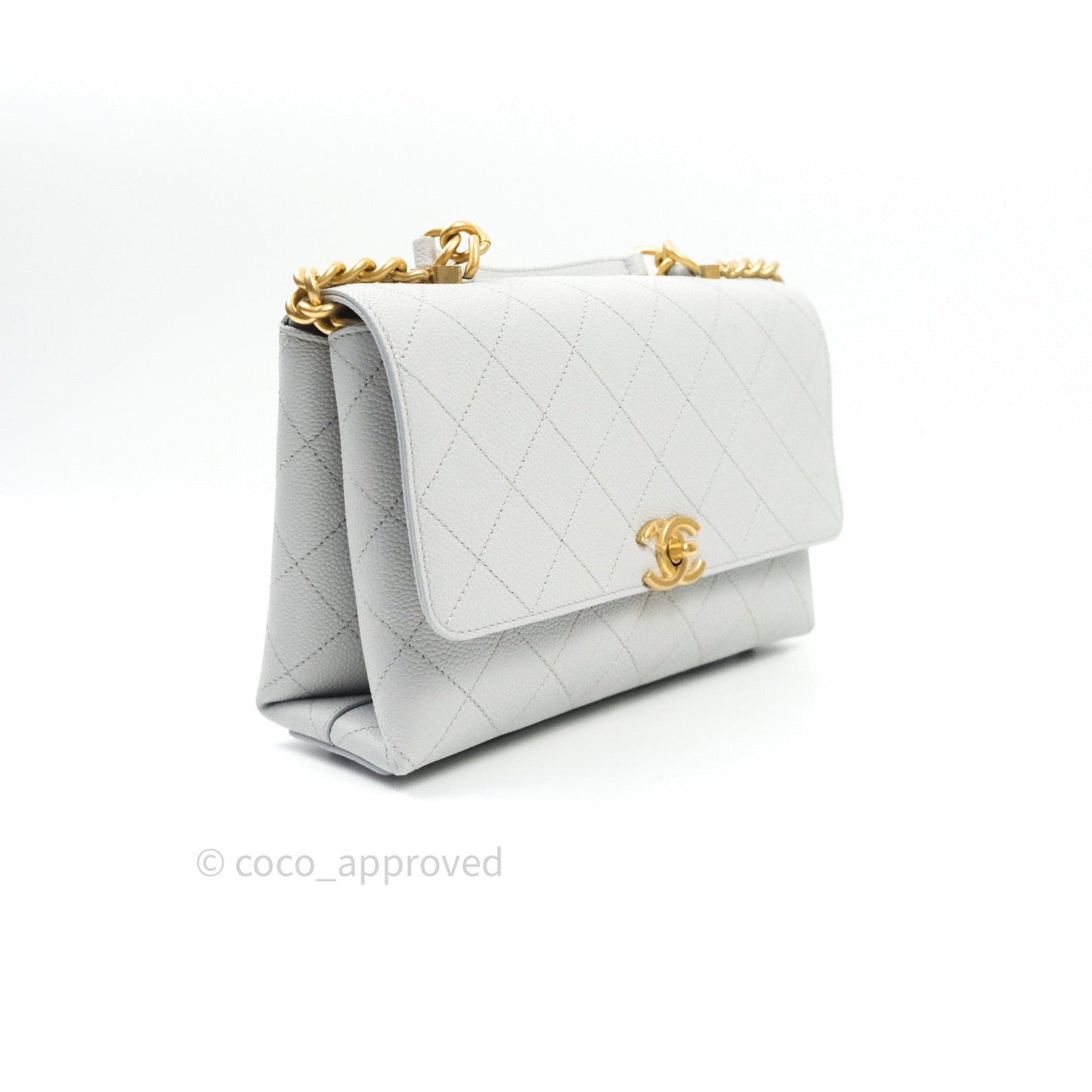 Chanel Chic Affinity Small Grained Calfskin Grey Gold Hardware
