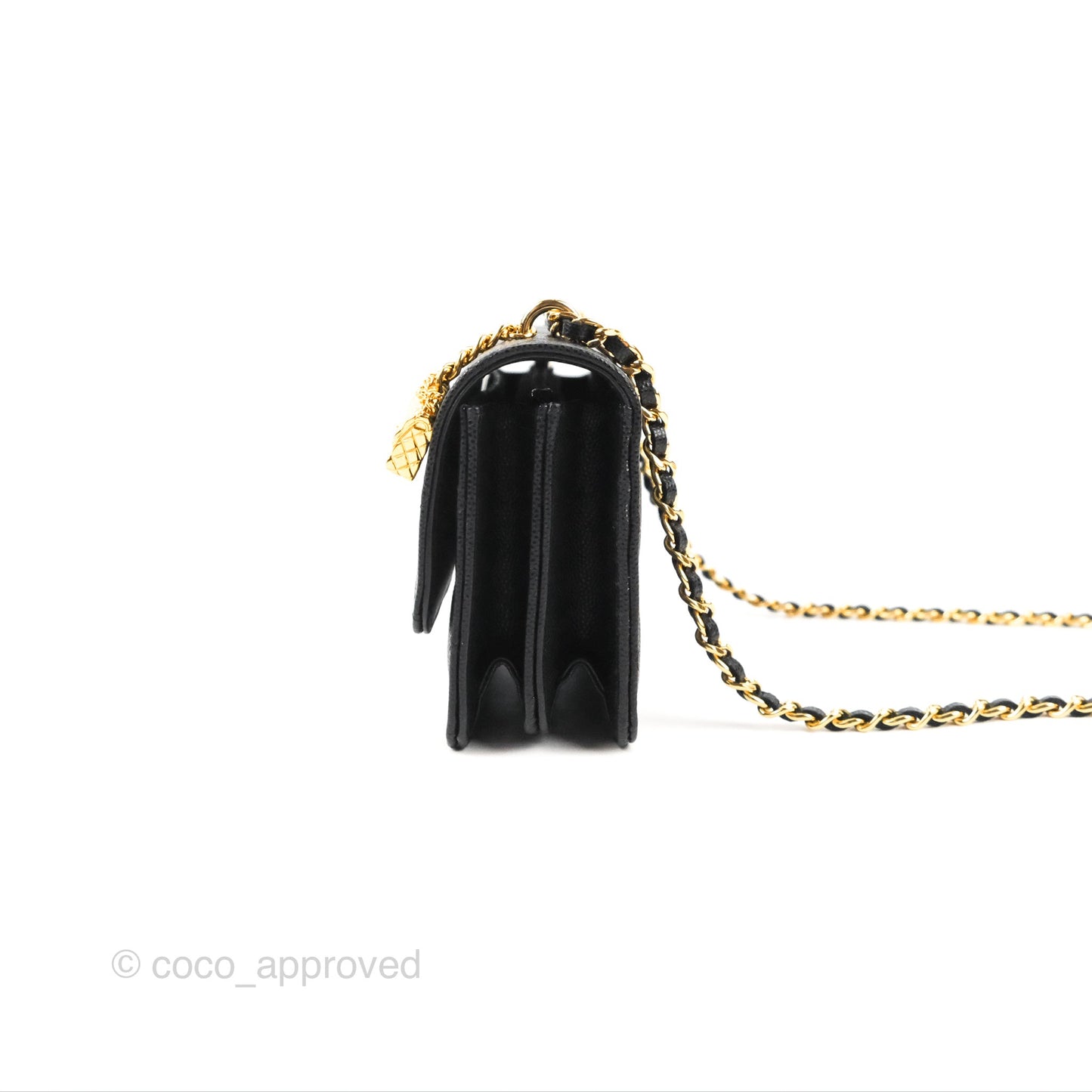 Chanel WOC Bag Charm Black Caviar Gold Hardware