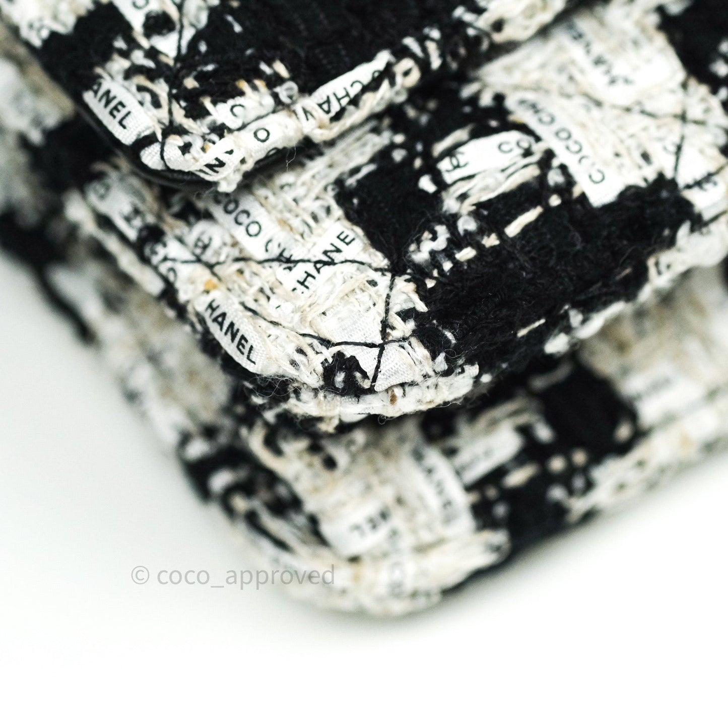 Chanel Quilted Wallet on Chain WOC Tweed Houndstooth Gold Hardware