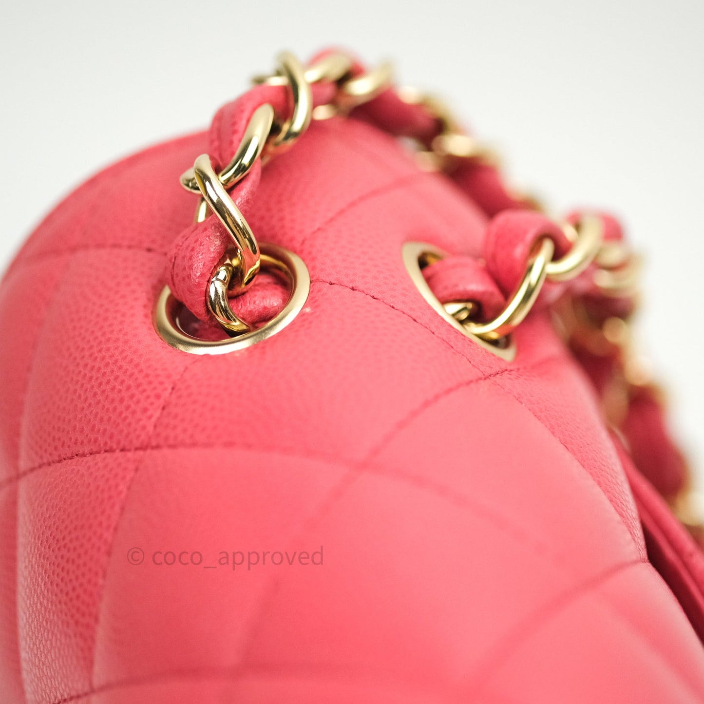 Chanel Classic Jumbo Double Flap Pink Caviar Gold Hardware⁣⁣ 17C