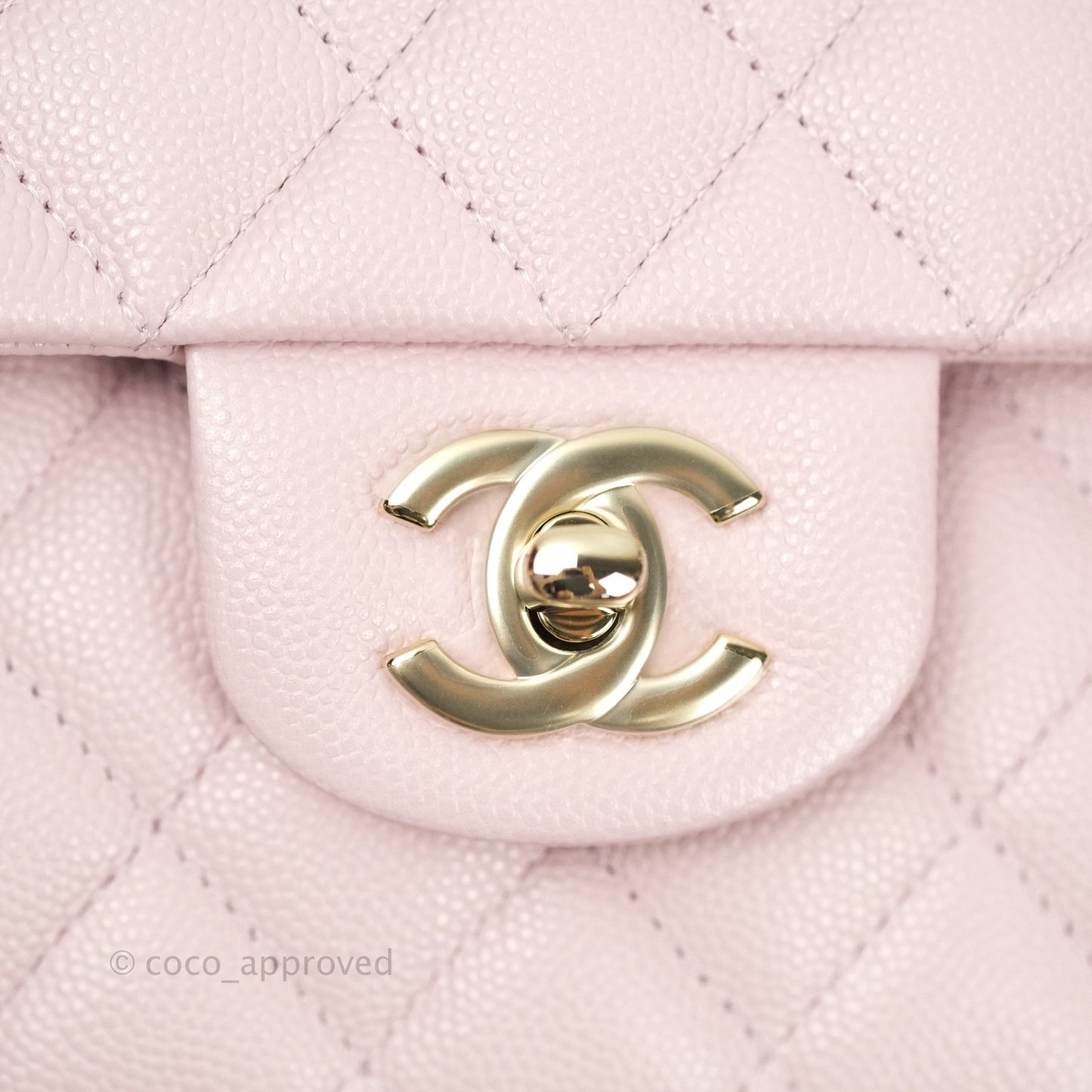 Chanel M/L Medium Double Flap Bag Lilac Rose Clair Caviar Gold Hardware