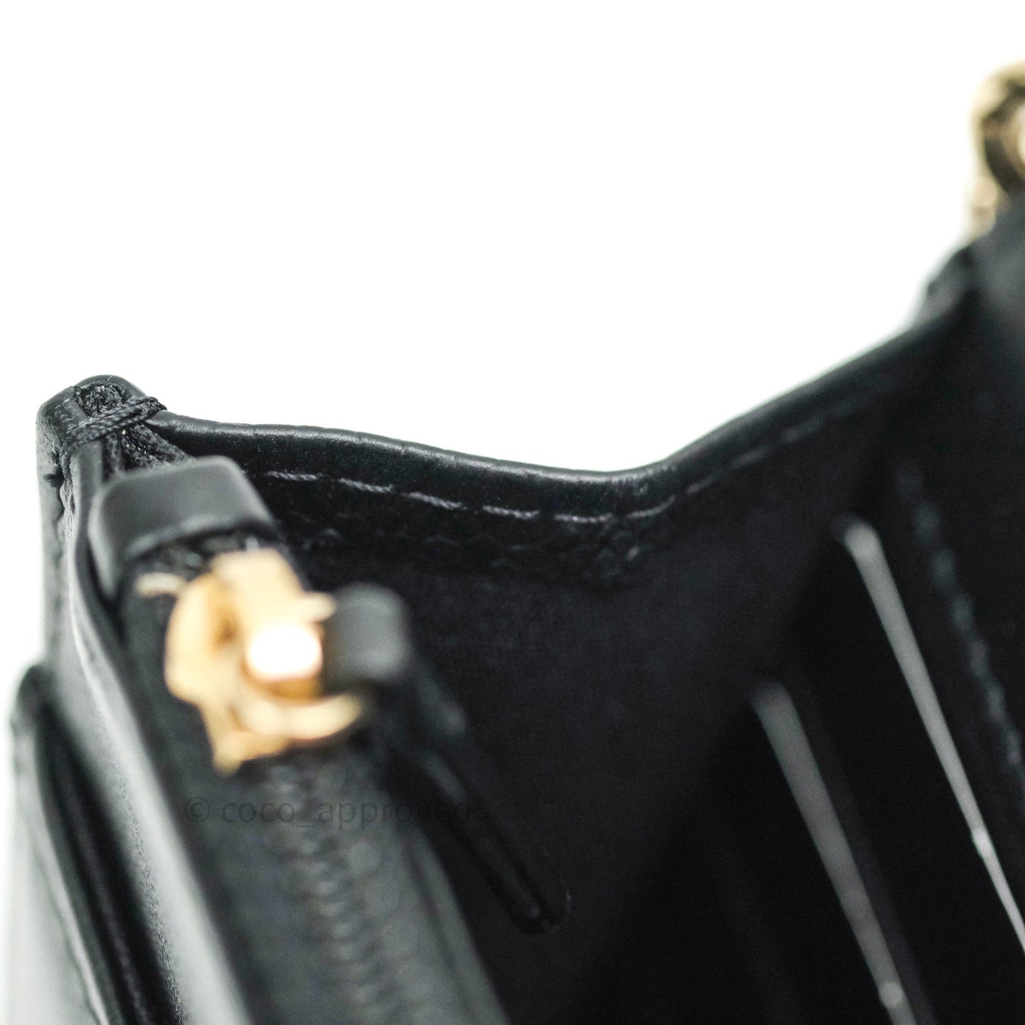 Chanel Quilted Boy Wallet on Chain WOC Black Caviar Gold Hardware