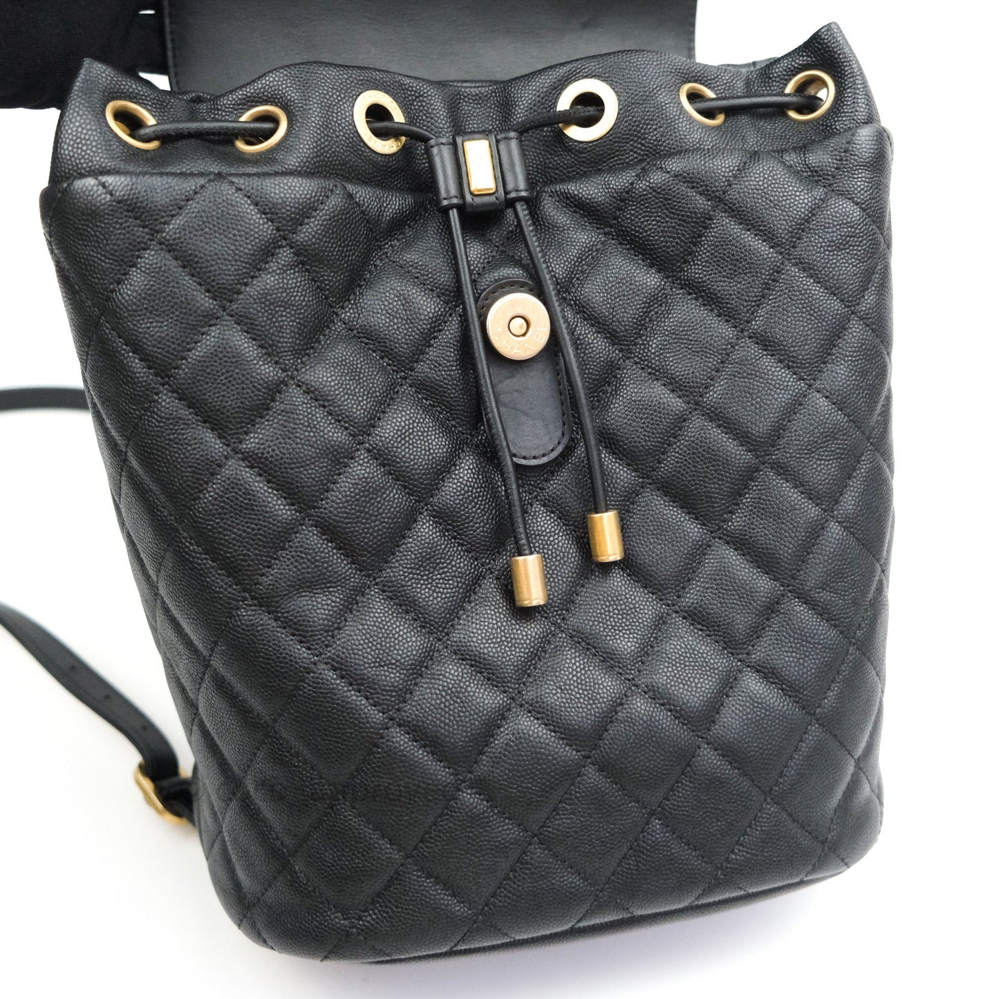 Chanel Quilted Filigree Backpack Black Caviar