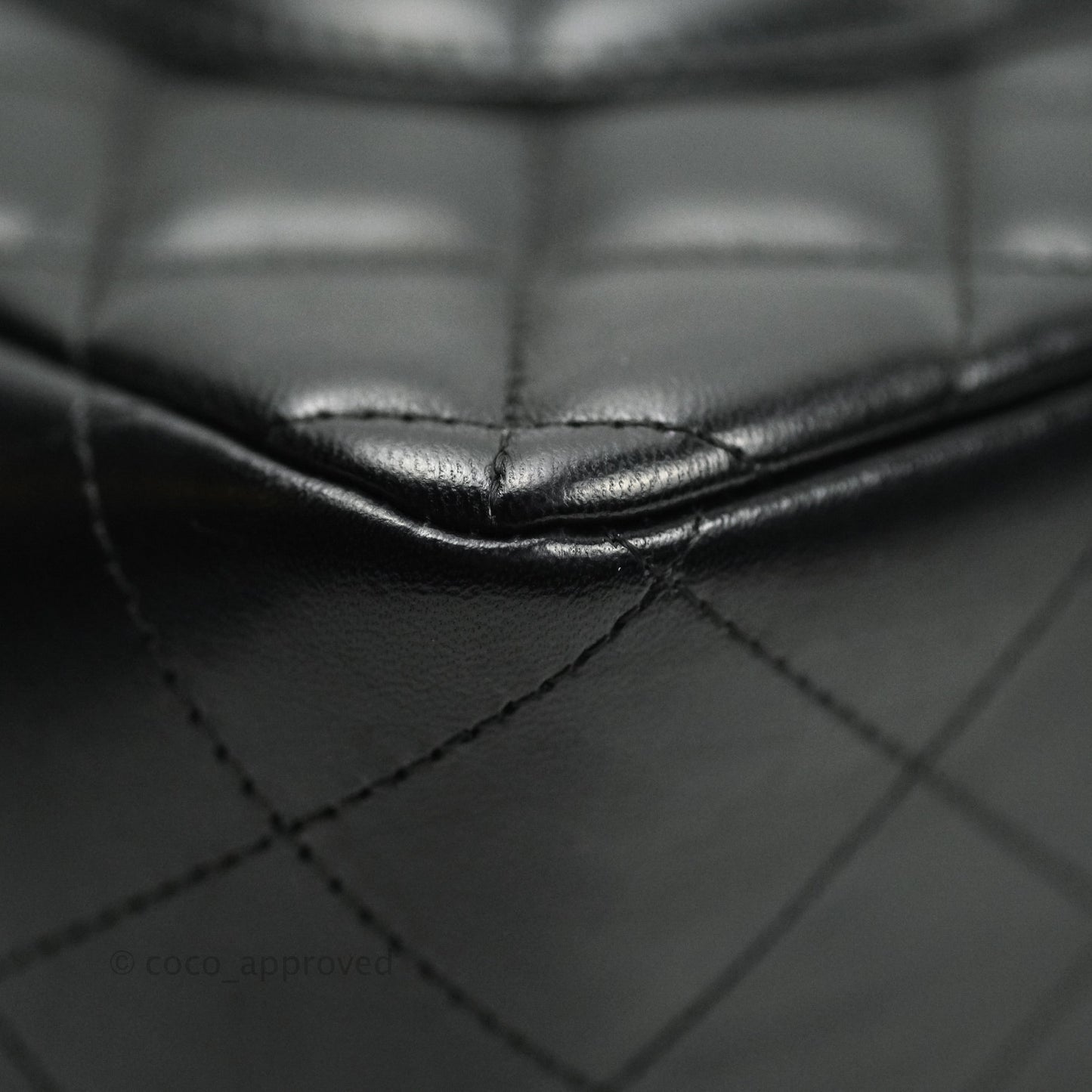 Chanel Jumbo Double Flap Bag Black Lambskin Silver Hardware⁣⁣