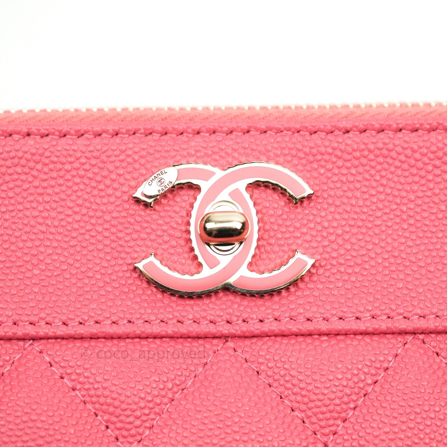 Chanel Quilted Clutch With Chain Pink Caviar Gold Hardware